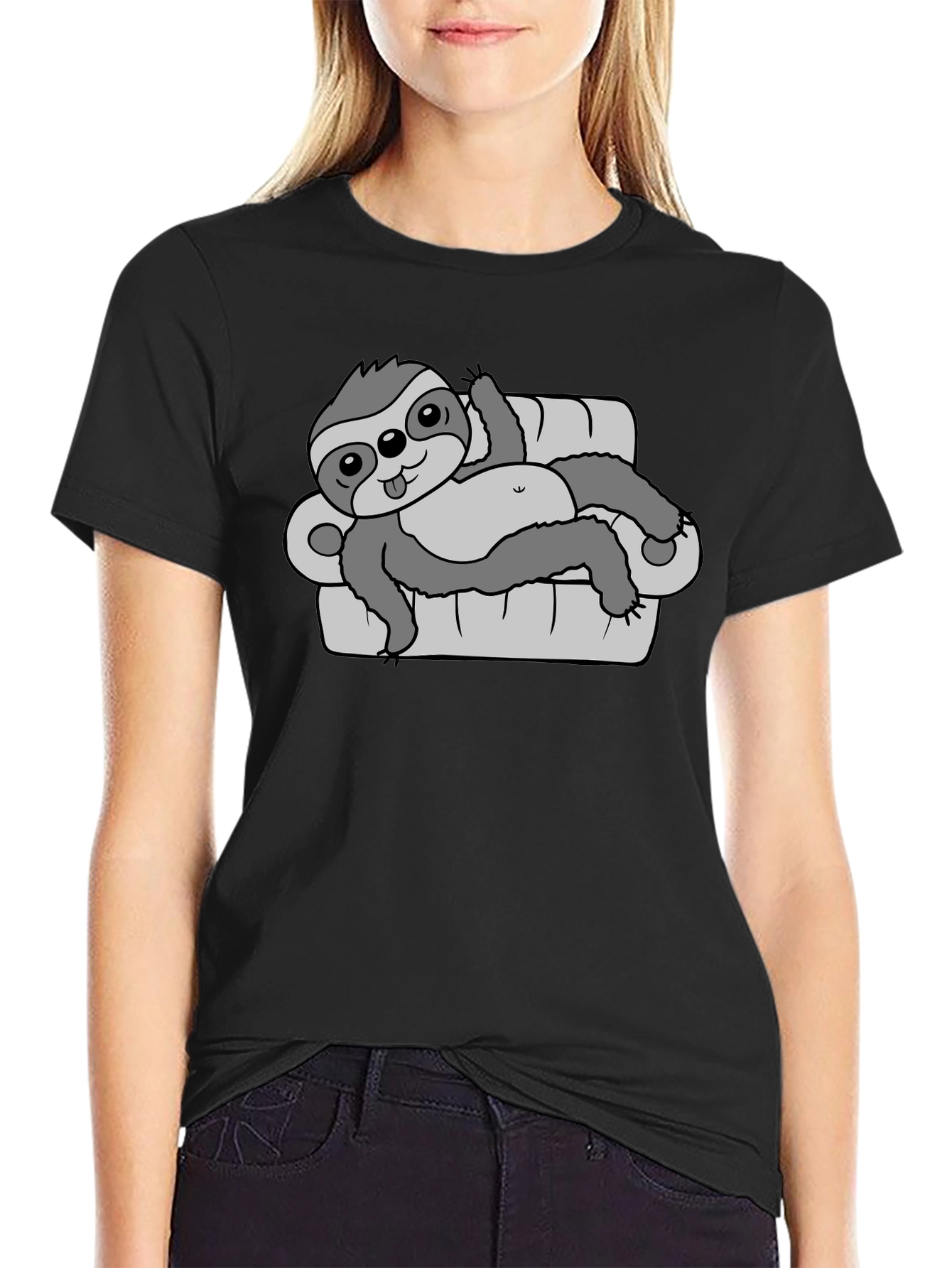 Lazy Sloth Couch Potato T-Shirt - Relaxed Fit
