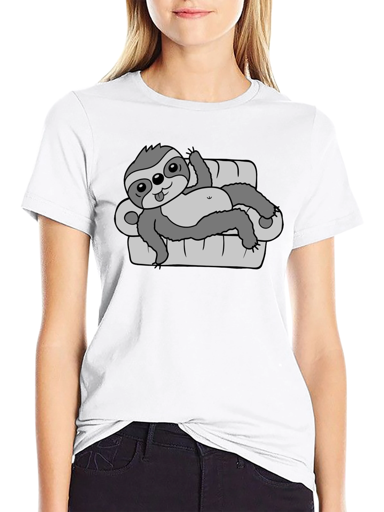 Lazy Sloth Couch Potato T-Shirt - Relaxed Fit