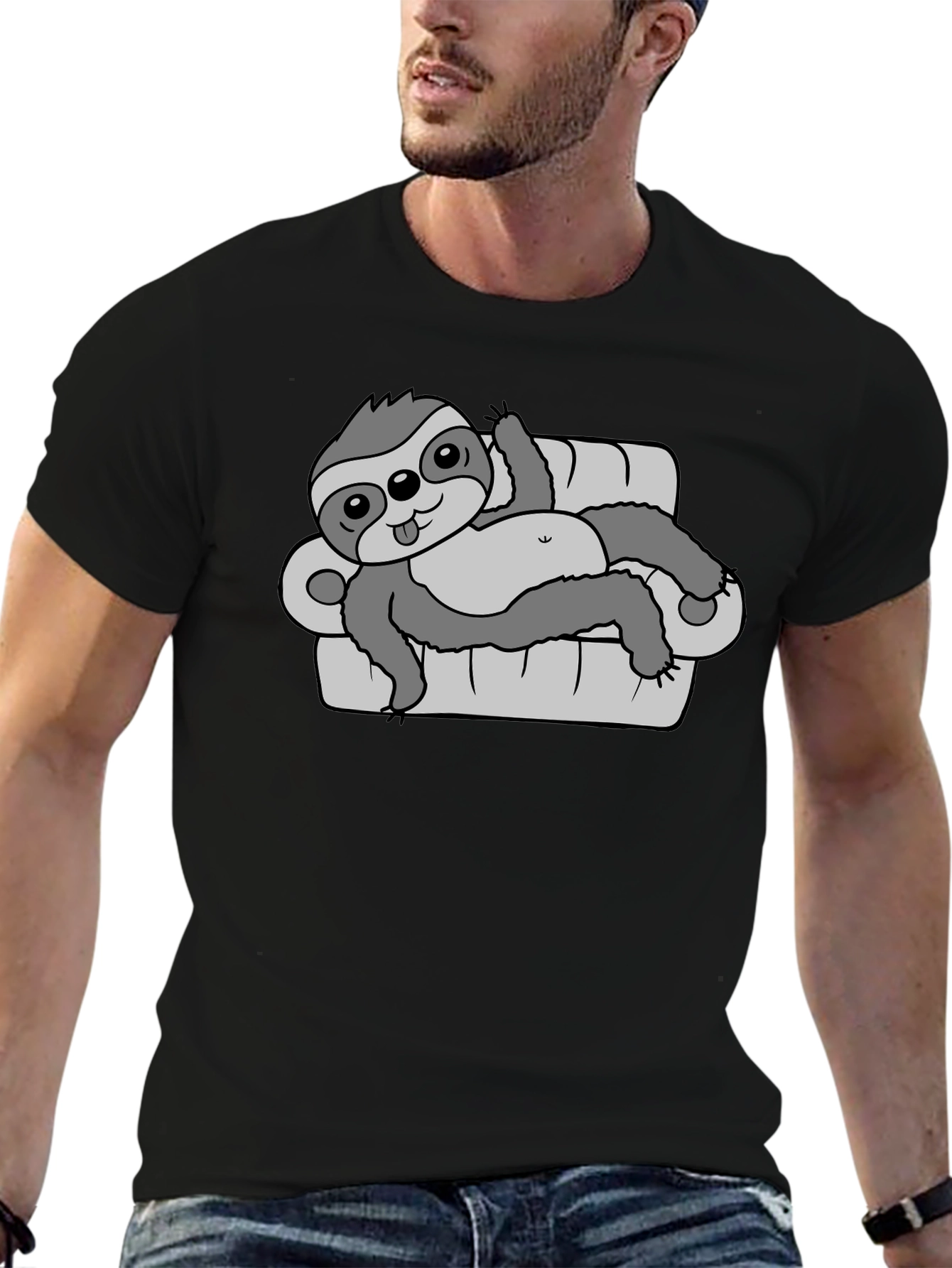 Lazy Sloth Couch Potato T-Shirt - Relaxed Fit