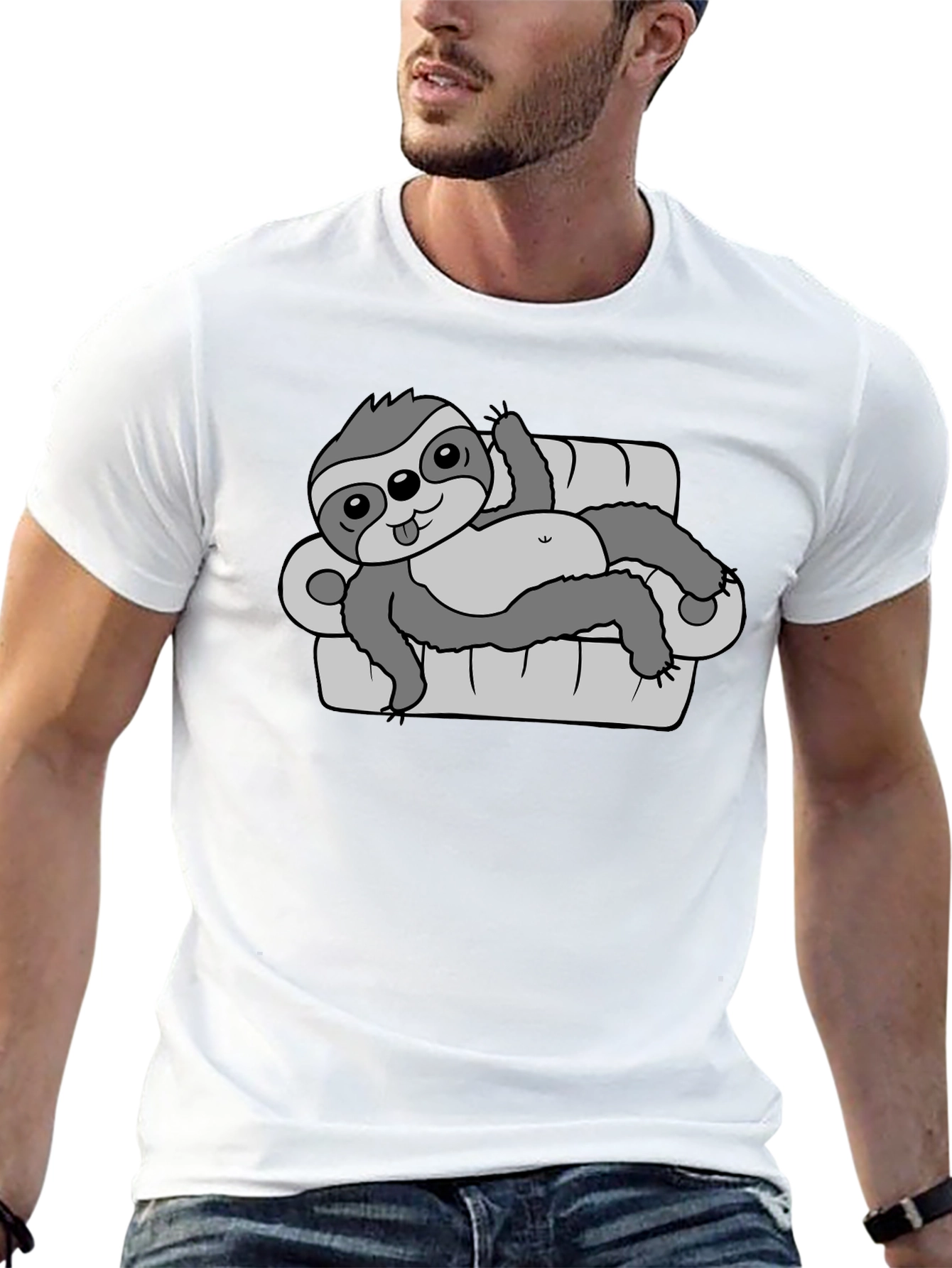 Lazy Sloth Couch Potato T-Shirt - Relaxed Fit