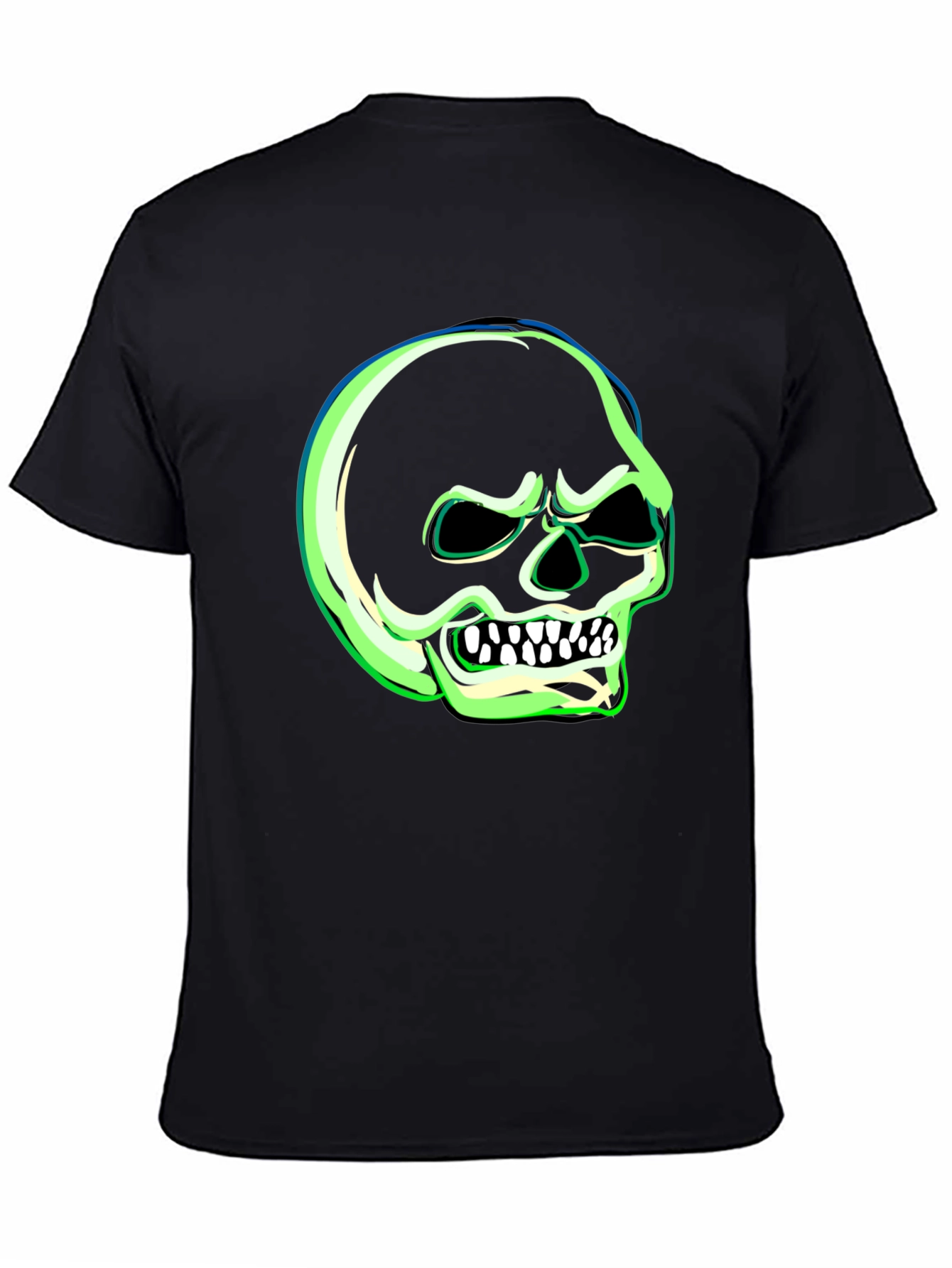 Glow-in-the-Dark Skull Graphic T-Shirt