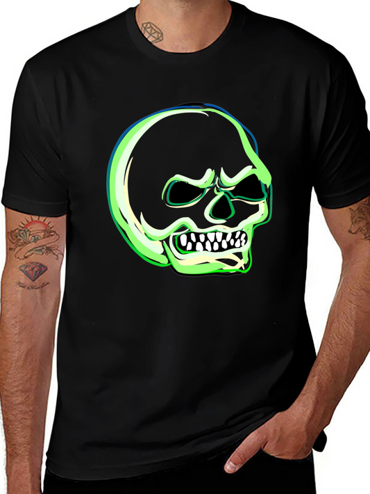 Glow-in-the-Dark Skull Graphic T-Shirt
