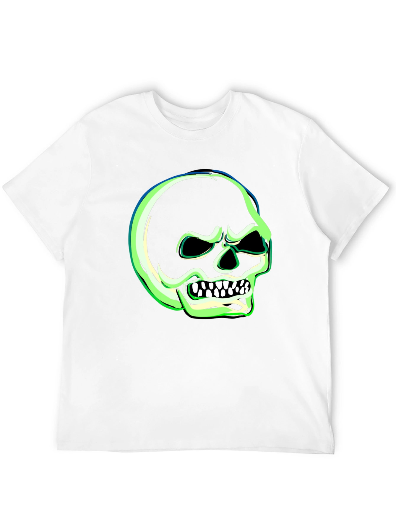Glow-in-the-Dark Skull Graphic T-Shirt