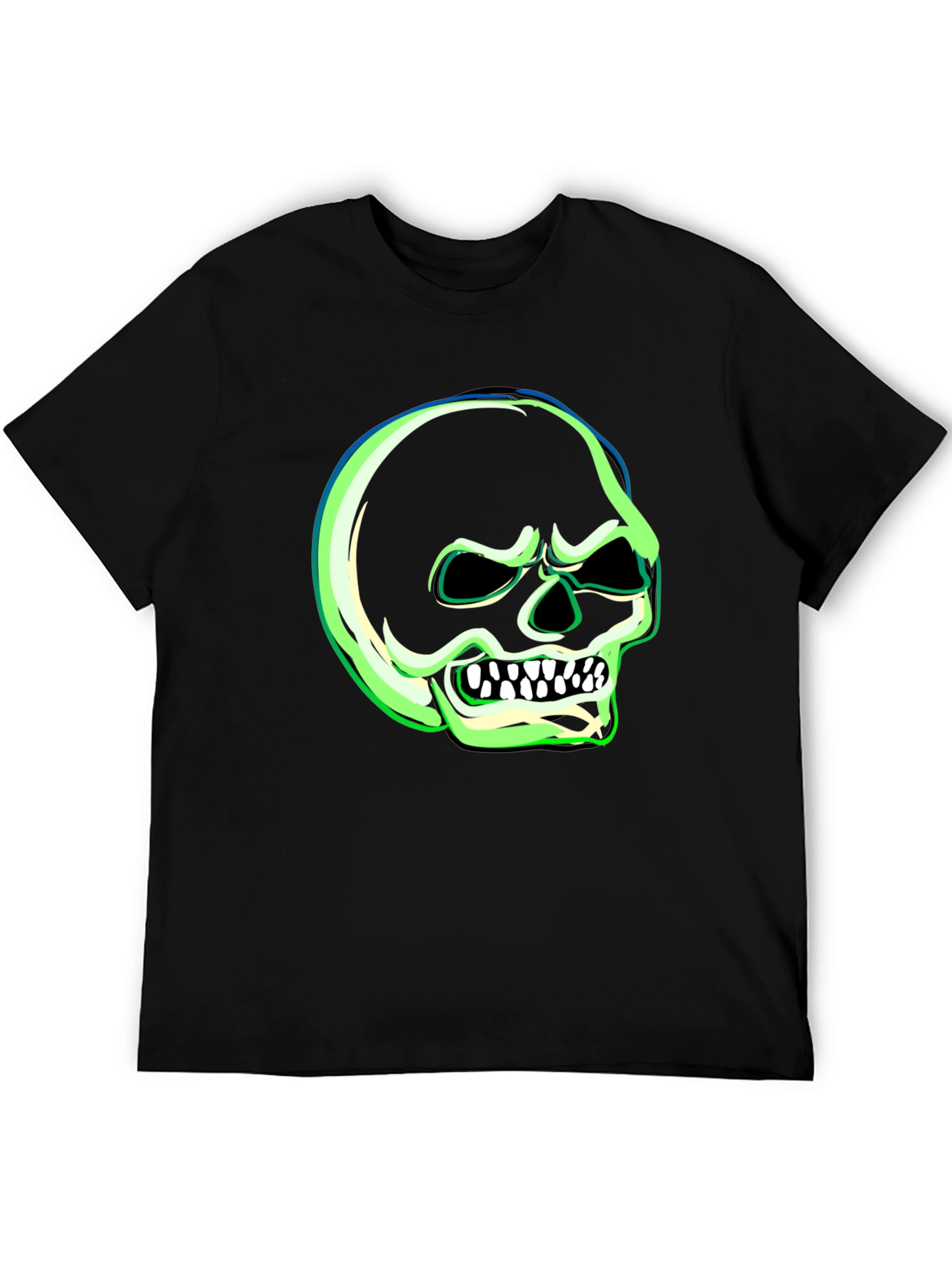 Glow-in-the-Dark Skull Graphic T-Shirt