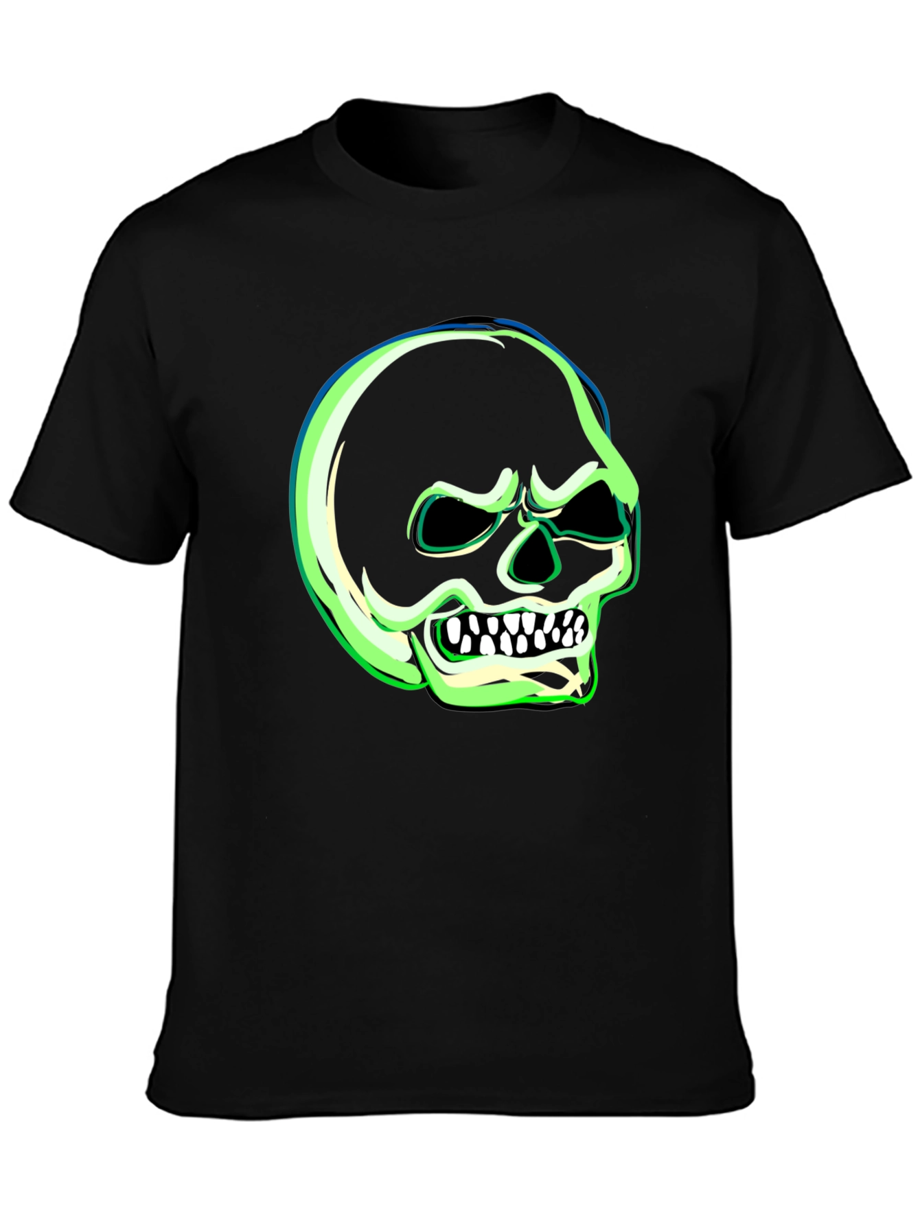 Glow-in-the-Dark Skull Graphic T-Shirt
