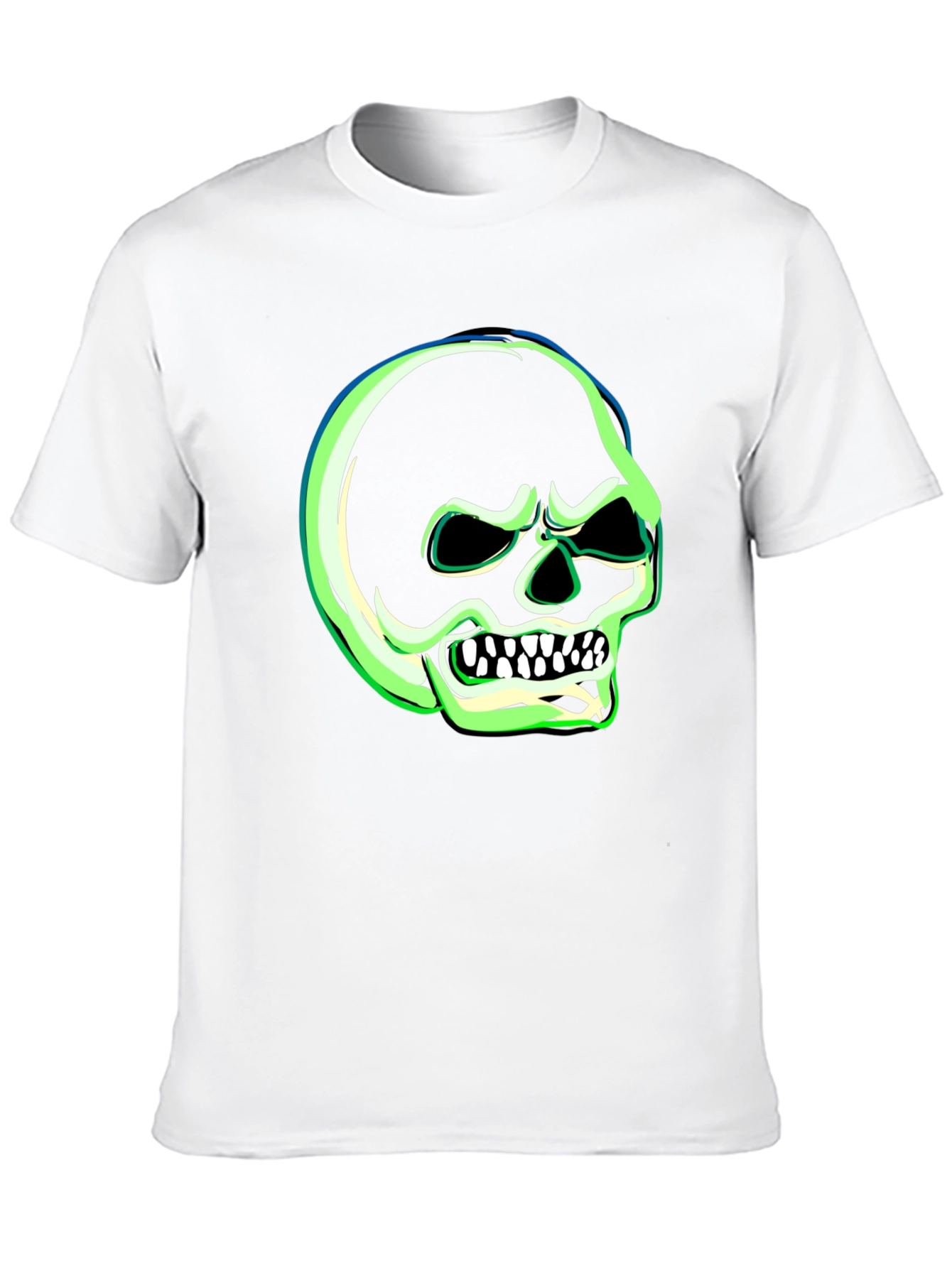 Glow-in-the-Dark Skull Graphic T-Shirt