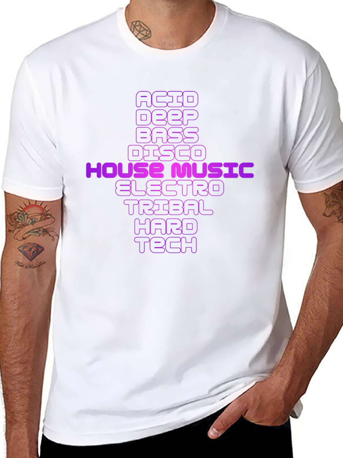 House Music Genre Black T-Shirt