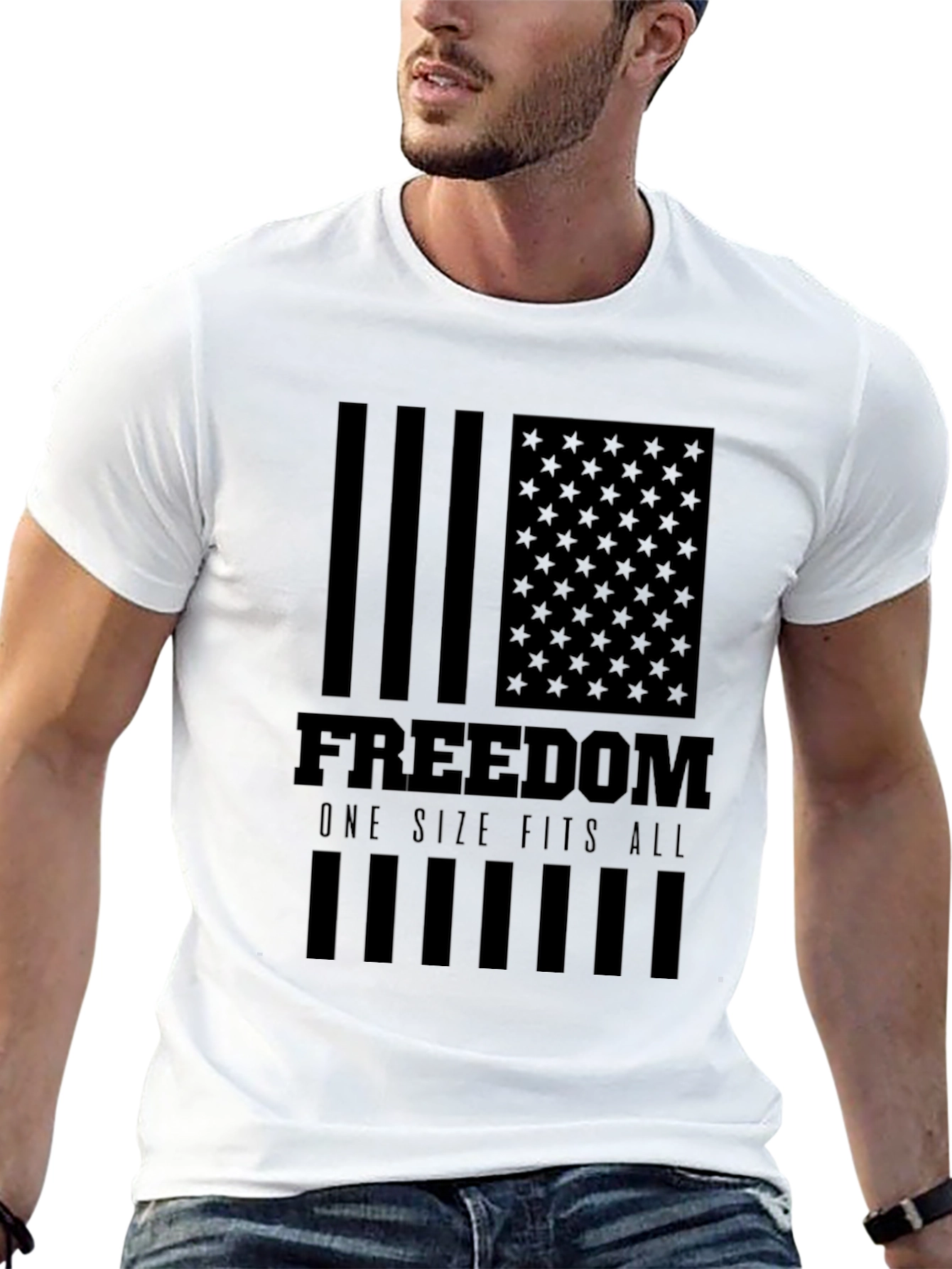 Freedom American Flag Graphic T-Shirt