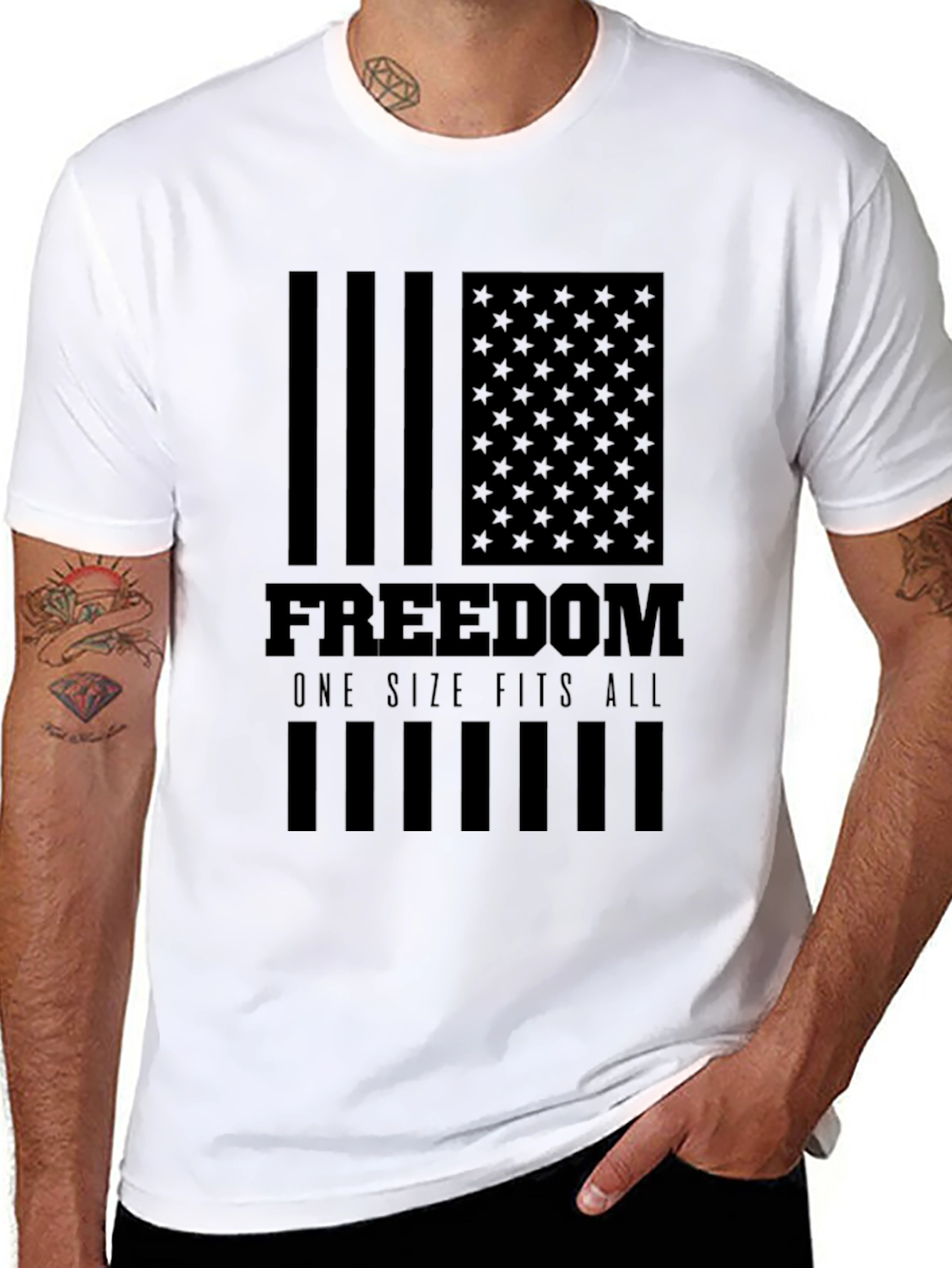 Freedom American Flag Graphic T-Shirt