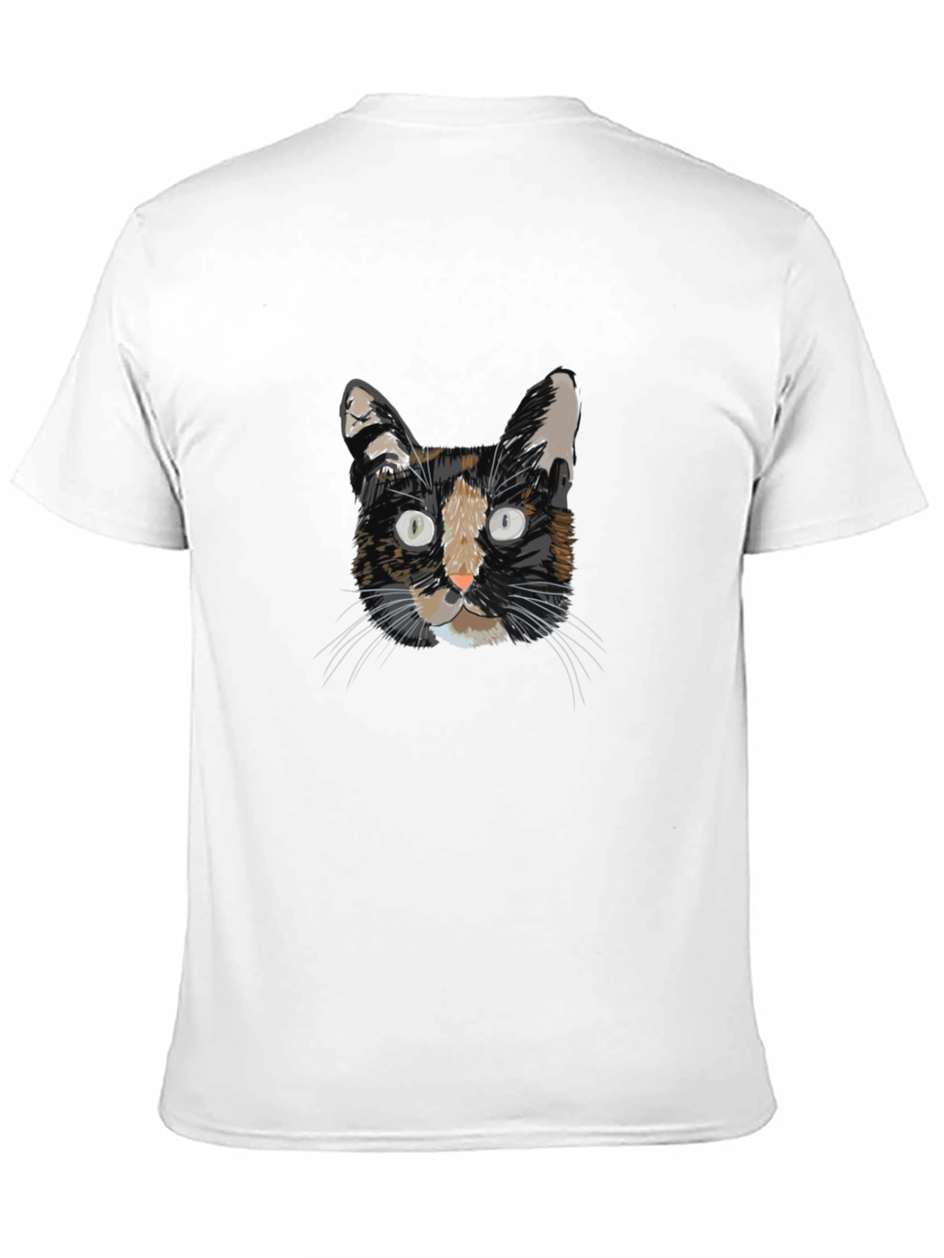 Cool Cat Portrait Graphic T-Shirt - Black