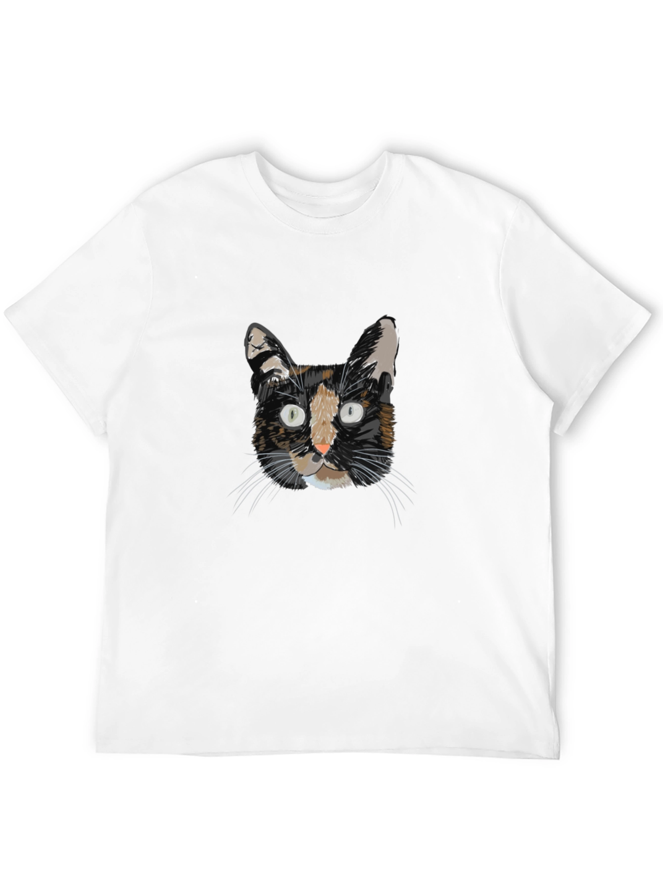Cool Cat Portrait Graphic T-Shirt - Black