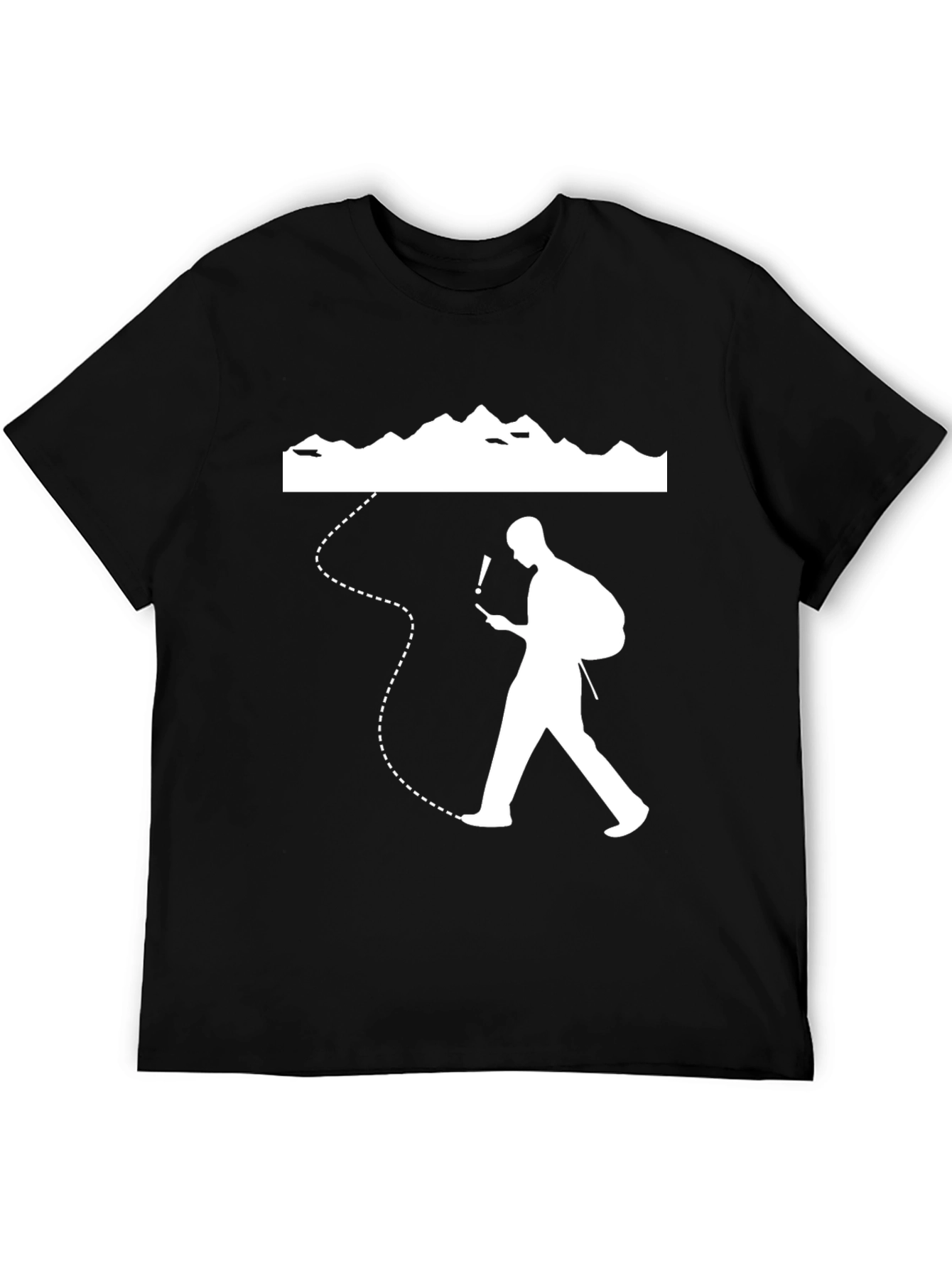 Lost Hiker Graphic Tee - Black Cotton T-Shirt