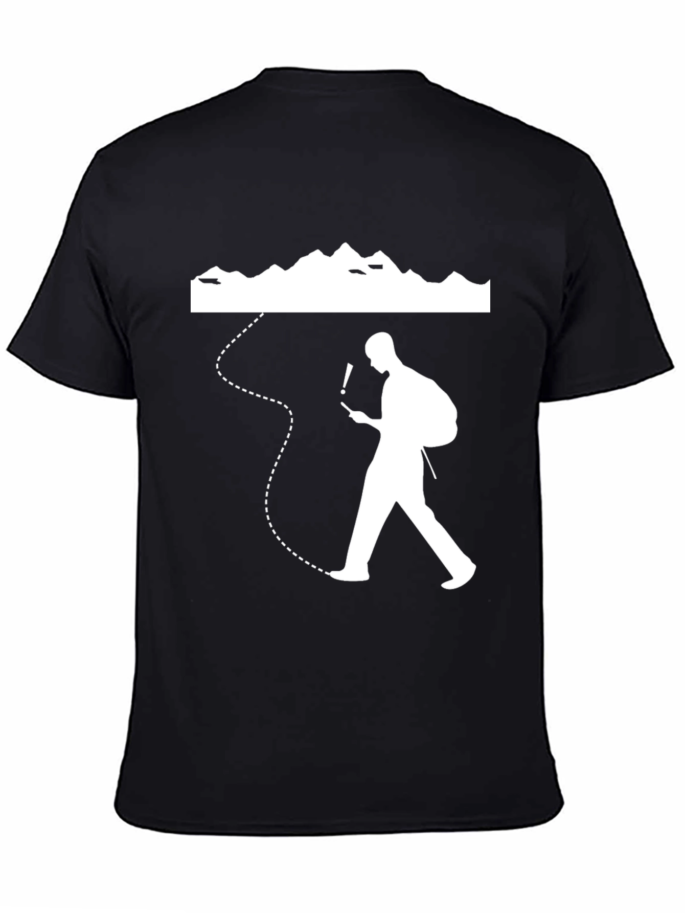 Lost Hiker Graphic Tee - Black Cotton T-Shirt