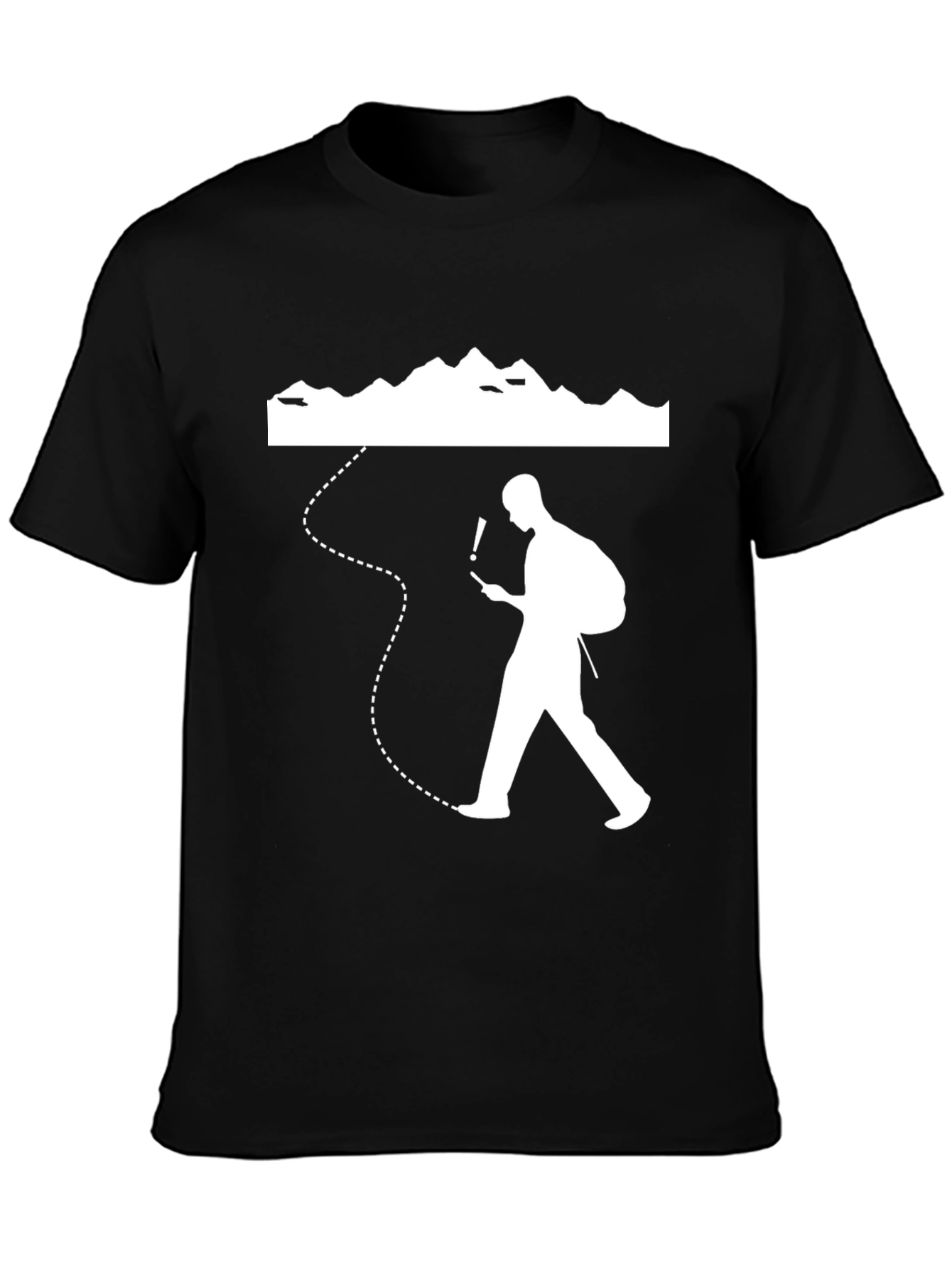 Lost Hiker Graphic Tee - Black Cotton T-Shirt