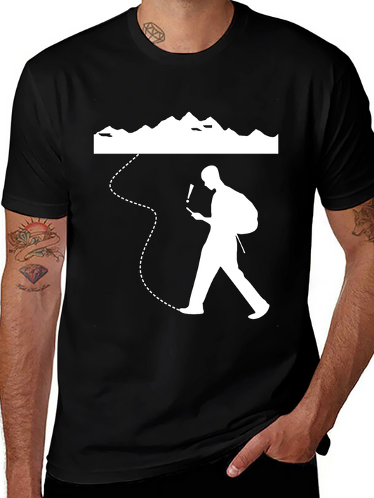 Lost Hiker Graphic Tee - Black Cotton T-Shirt