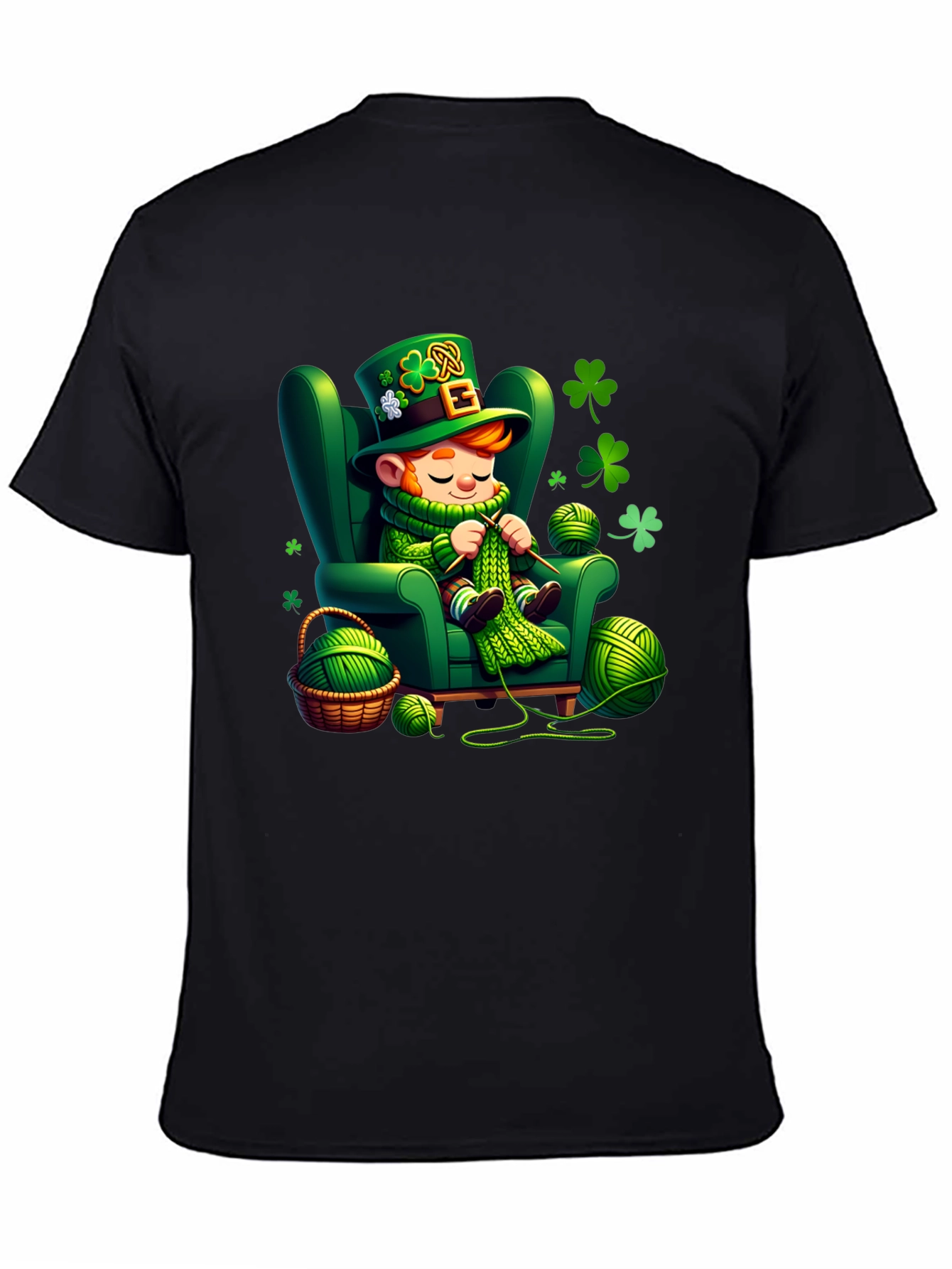 St. Patricks Day Leprechaun Knitting T-Shirt
