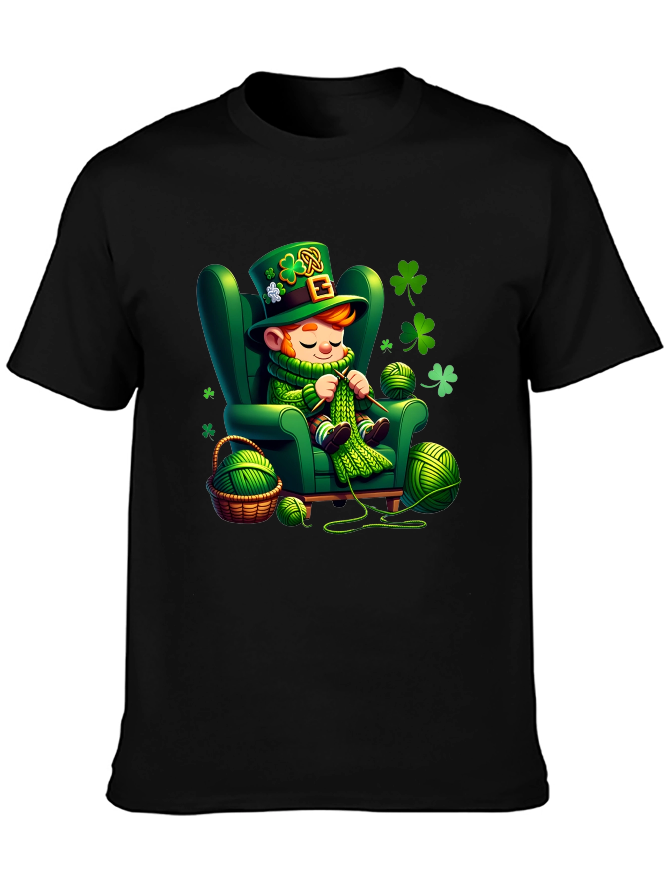 St. Patricks Day Leprechaun Knitting T-Shirt