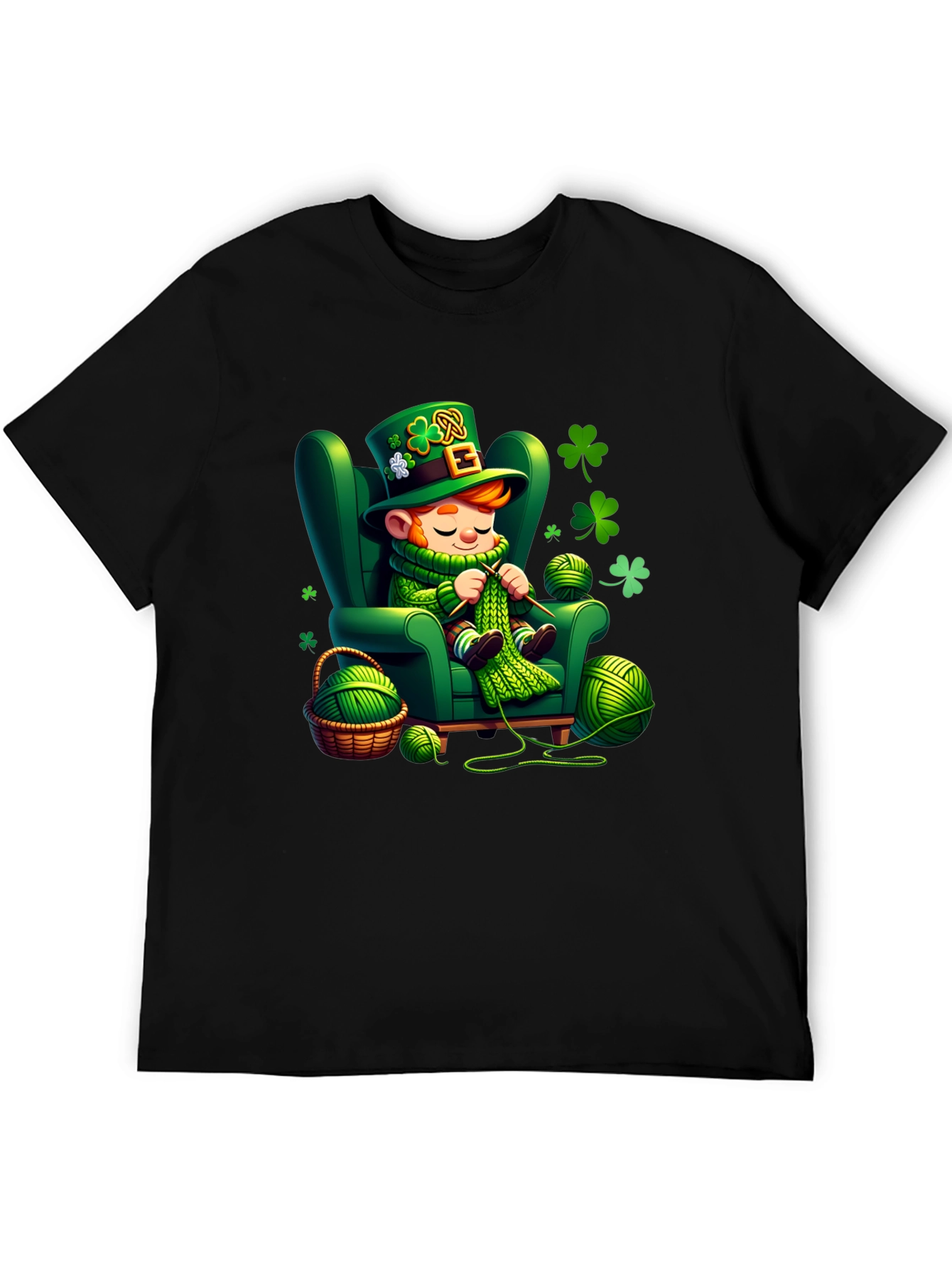 St. Patricks Day Leprechaun Knitting T-Shirt