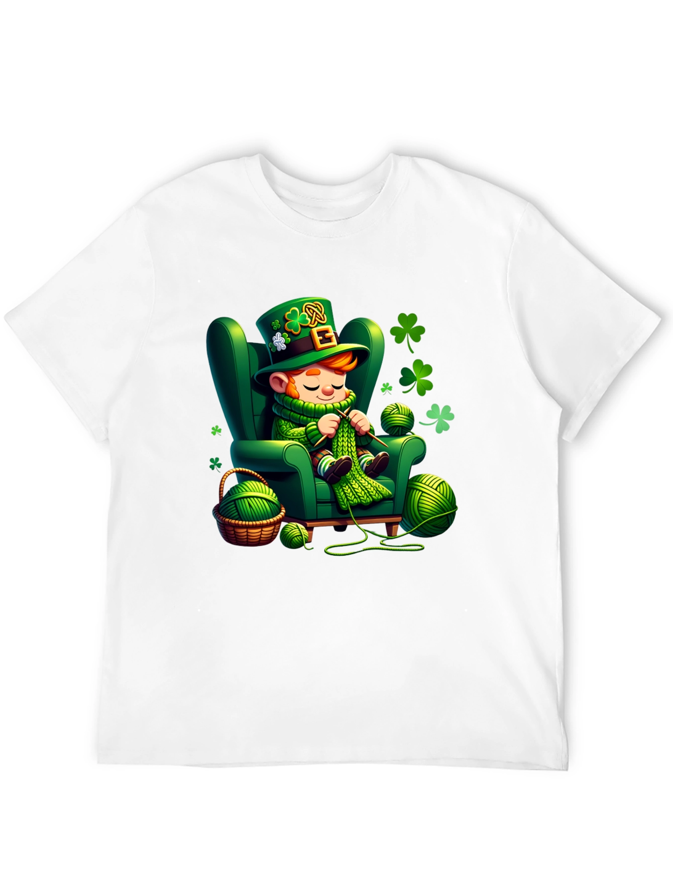 St. Patricks Day Leprechaun Knitting T-Shirt