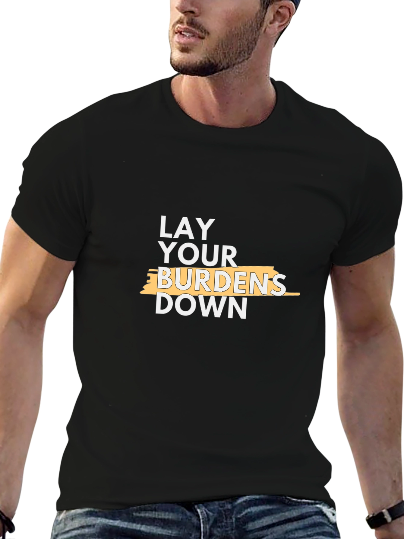 Lay Your Burdens Down Black Graphic Tee
