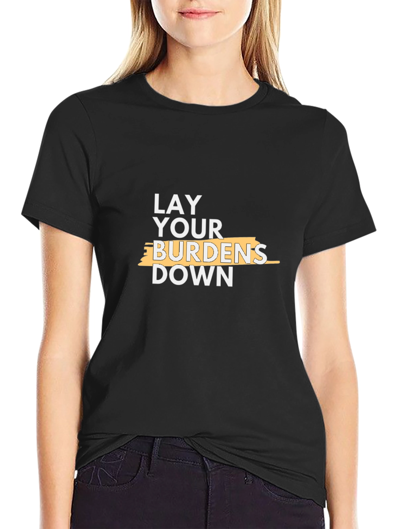 Lay Your Burdens Down Black Graphic Tee