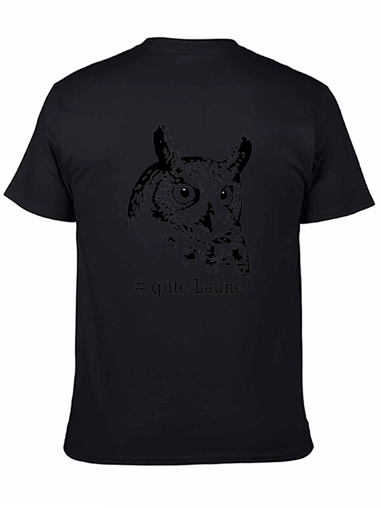 Mens Black Owl Graphic Tee - Gute Laune