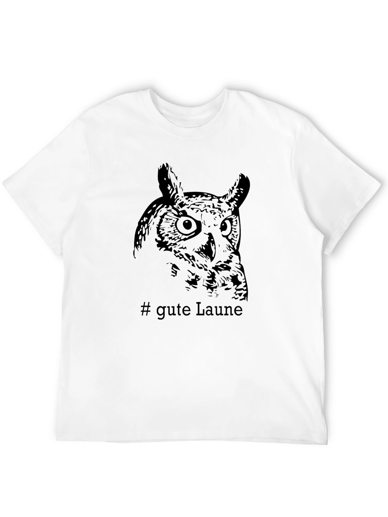 Mens Black Owl Graphic Tee - Gute Laune
