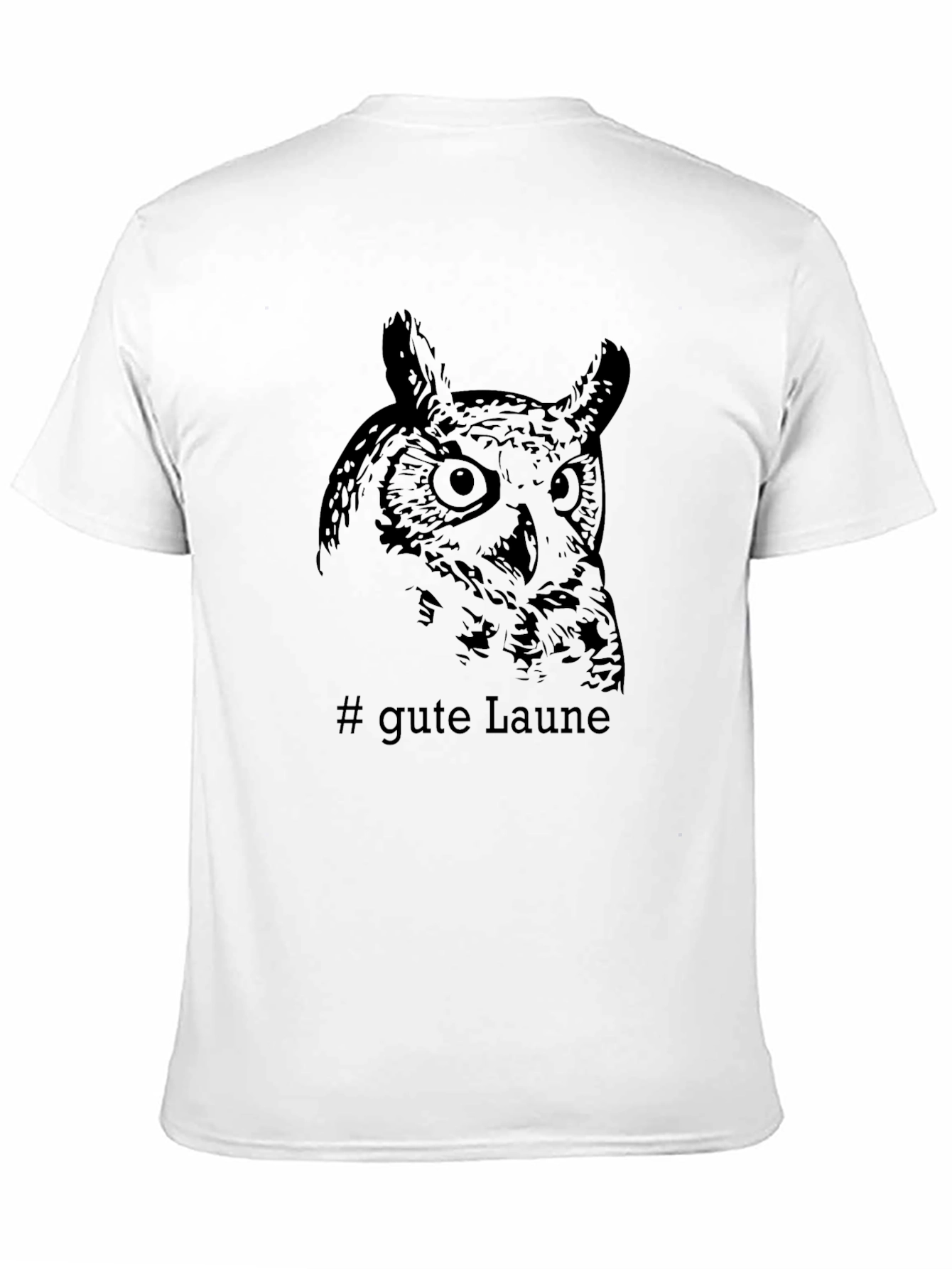 Mens Black Owl Graphic Tee - Gute Laune