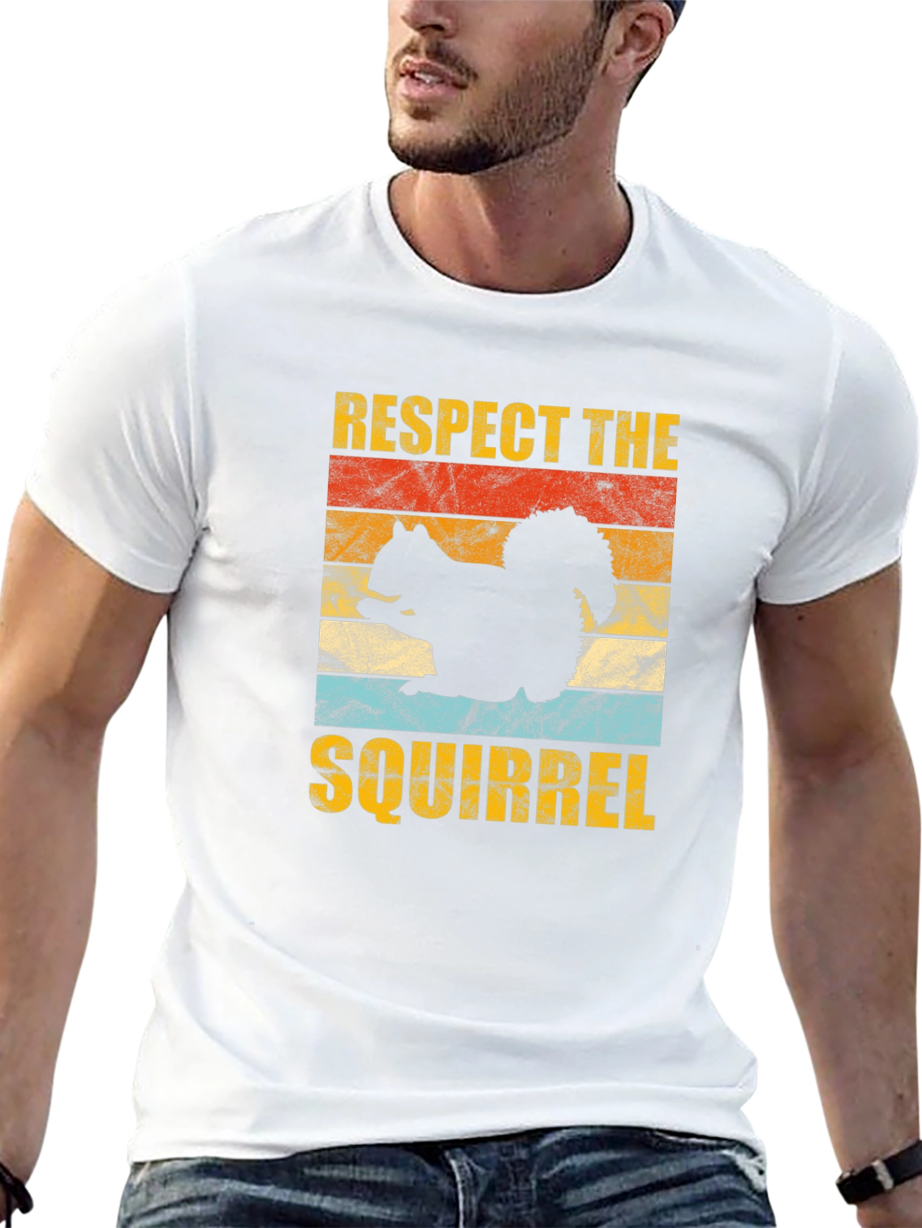 Respect The Squirrel Graphic Tee Retro Style