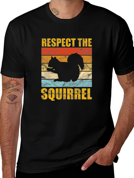 Respect The Squirrel Graphic Tee Retro Style
