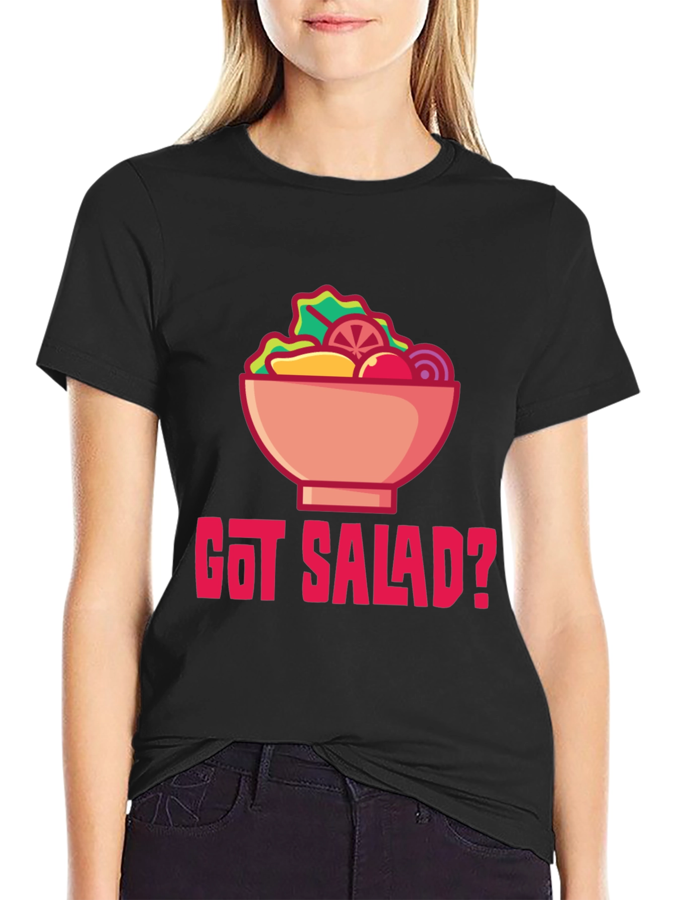 Got Salad? Graphic Tee - Black Cotton Blend