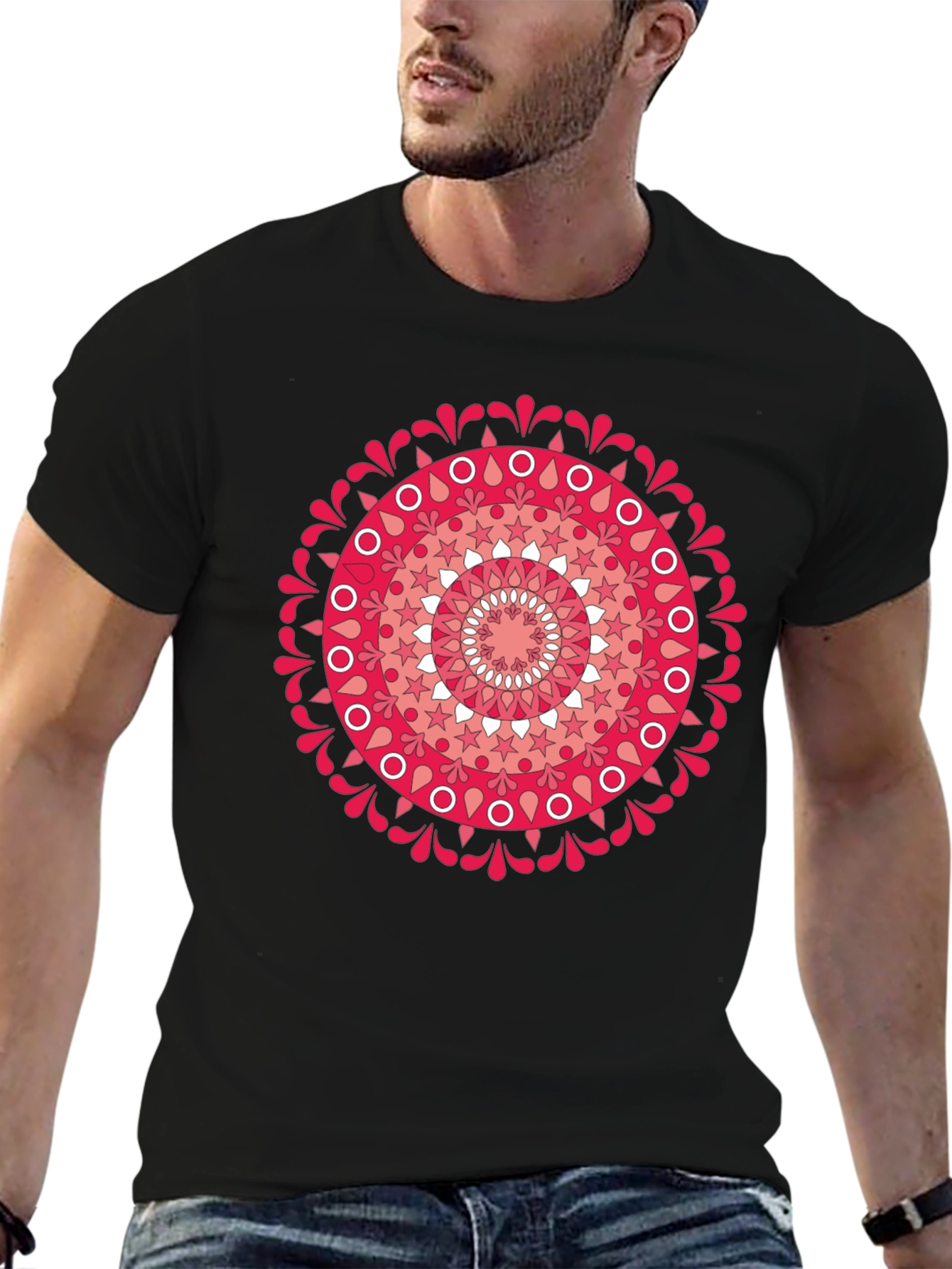 Mandala Graphic Tee - Mens Black T-Shirt