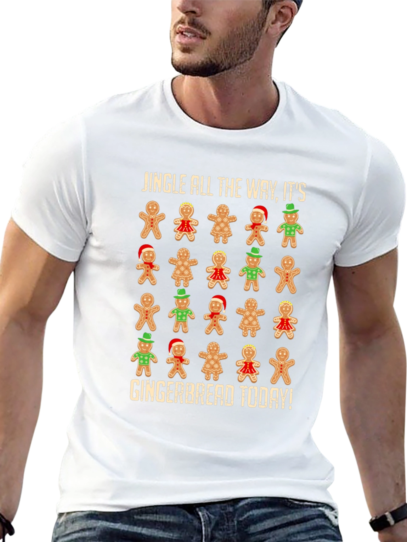Jingle All The Way Gingerbread Christmas T-Shirt