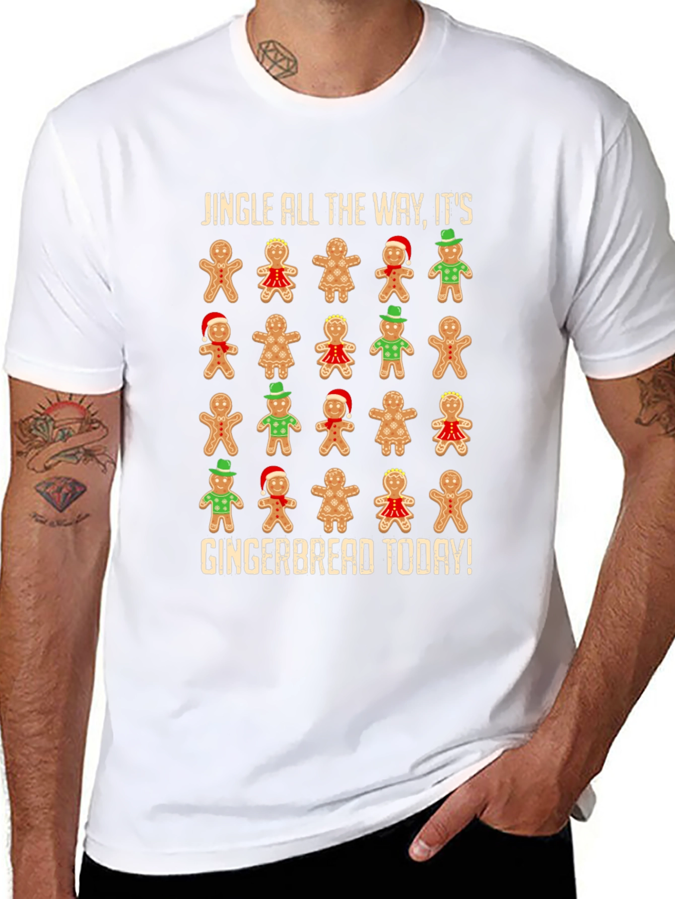 Jingle All The Way Gingerbread Christmas T-Shirt