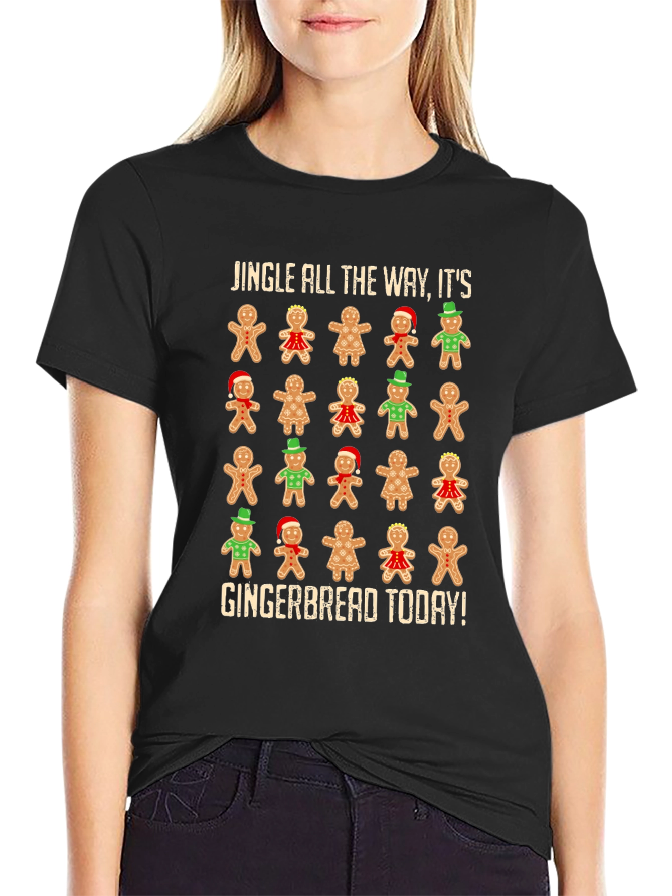 Jingle All The Way Gingerbread Christmas T-Shirt