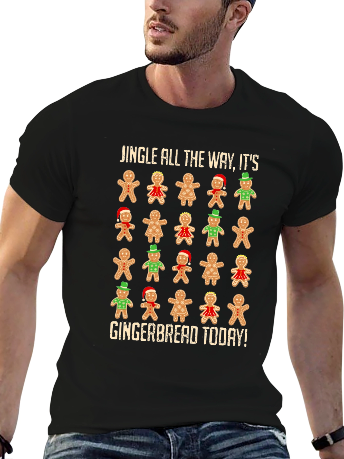 Jingle All The Way Gingerbread Christmas T-Shirt