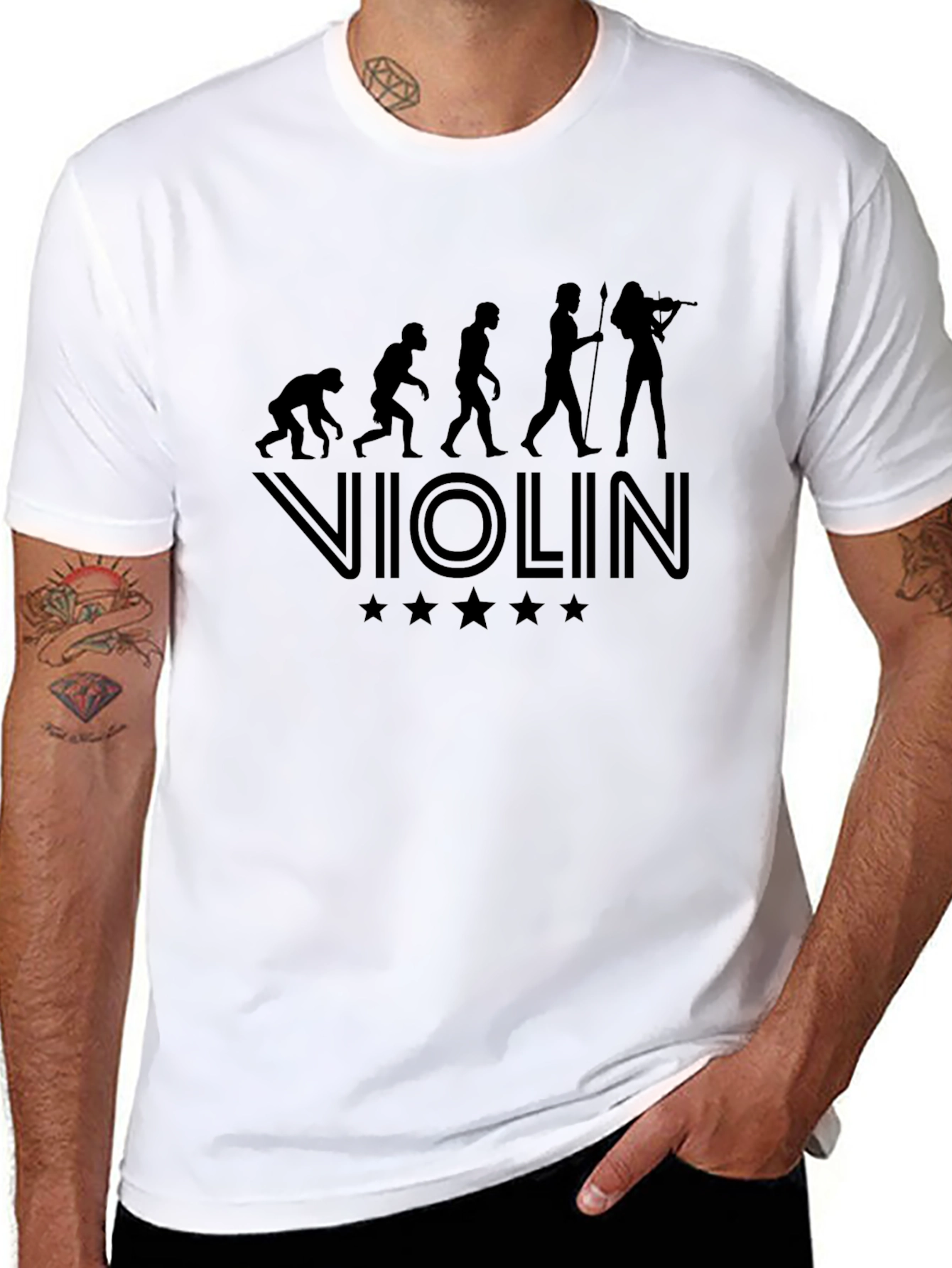 Violin Evolution Black T-Shirt - Musician Tee