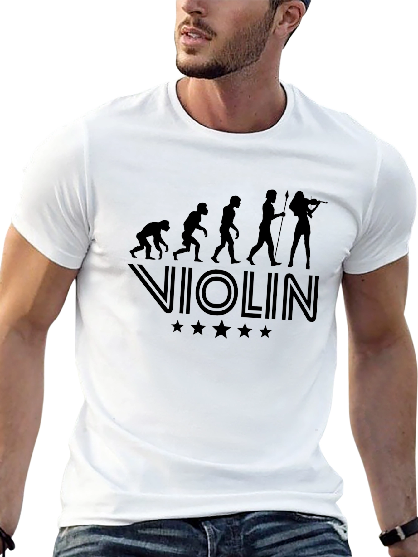 Violin Evolution Black T-Shirt - Musician Tee