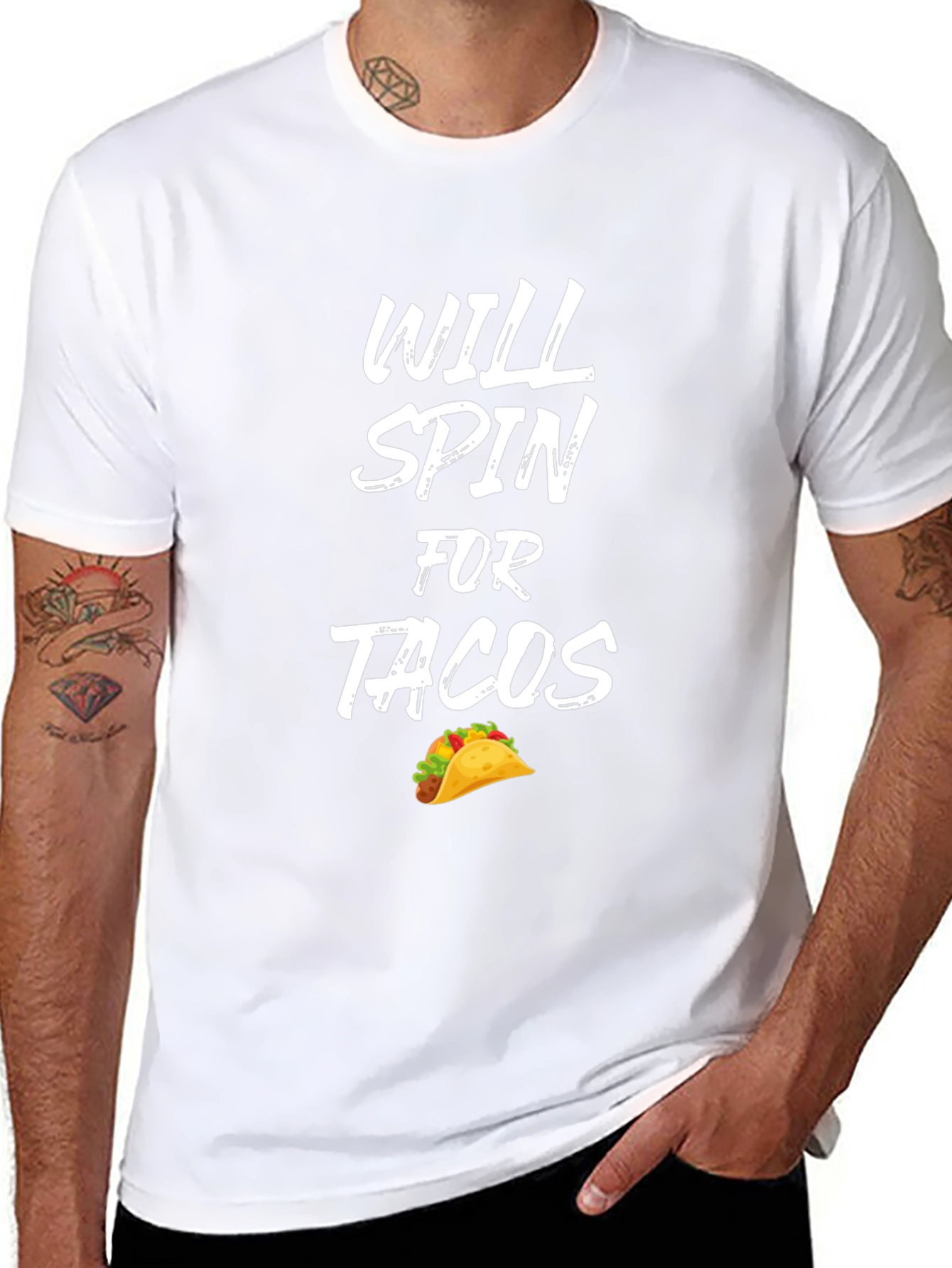 Will Spin For Tacos Graphic Tee - Unisex