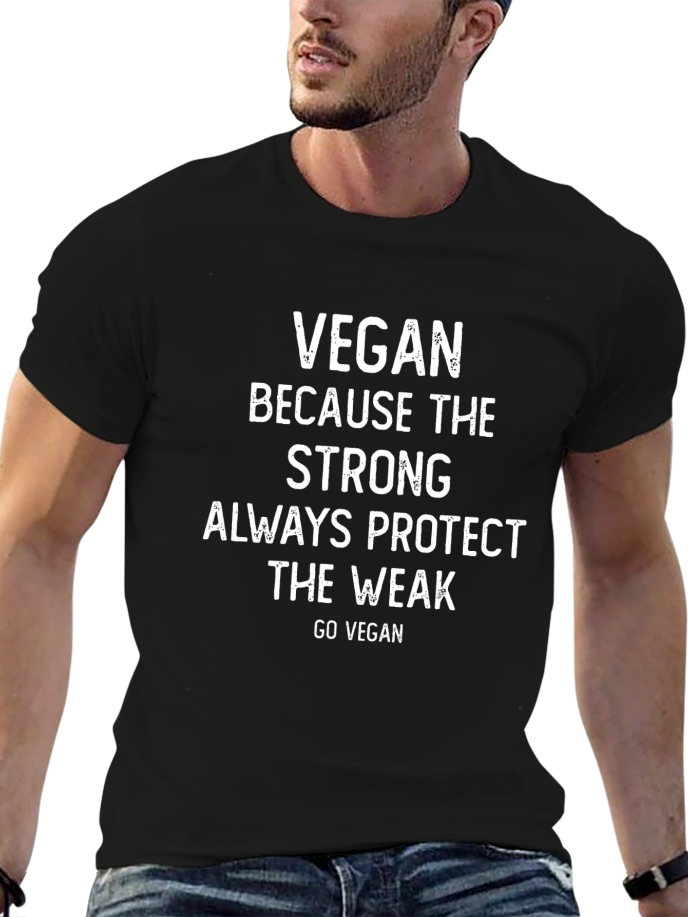 Vegan Strong Protect Weak Black T-Shirt