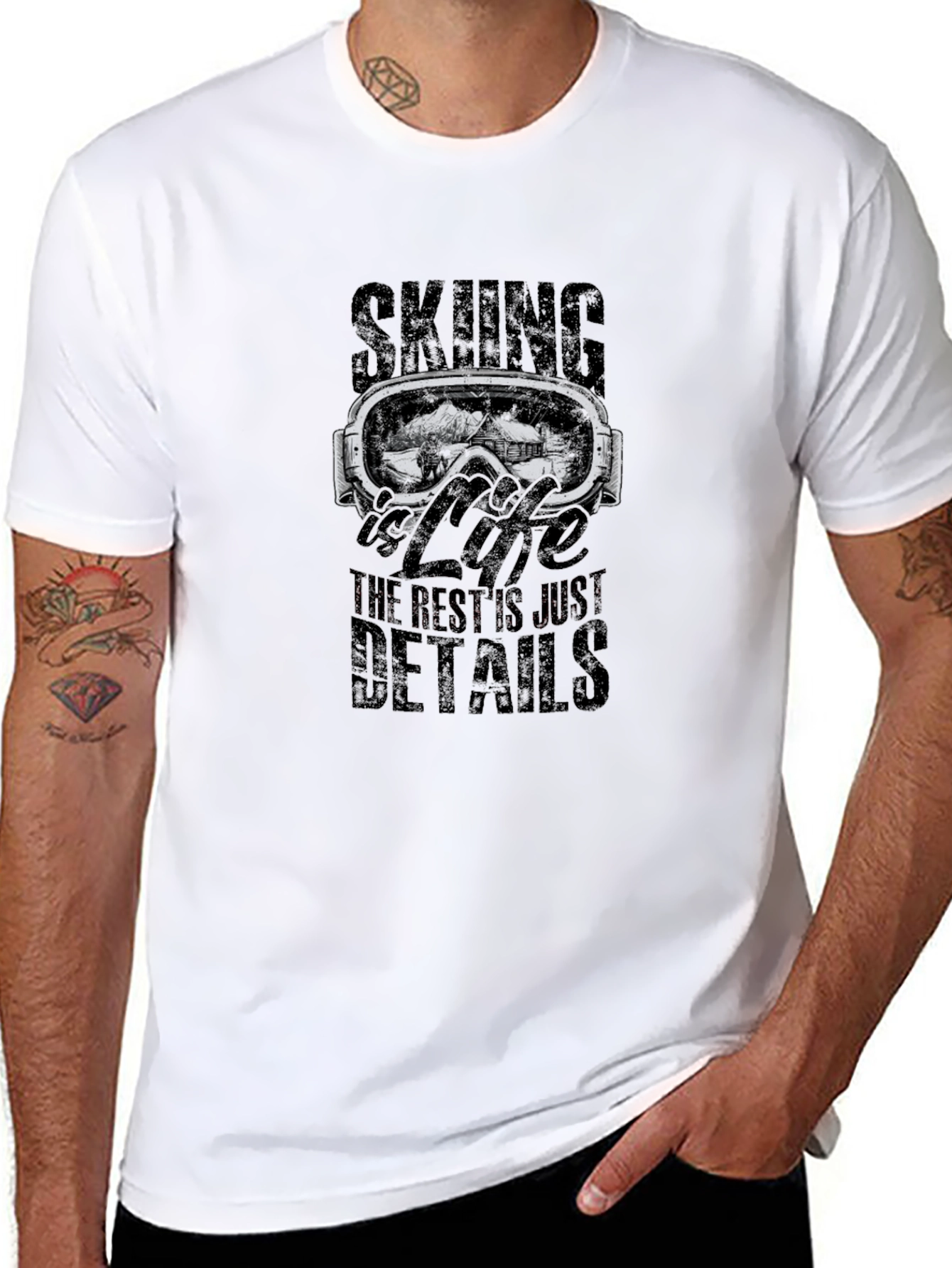 Skiing is Life T-Shirt - Mountain Goggle Graphic Tee