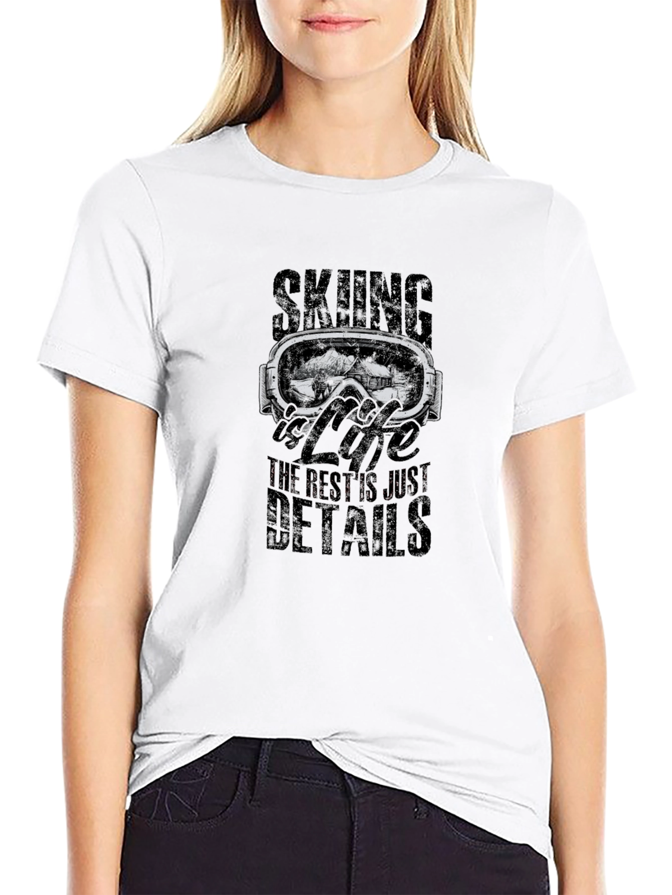 Skiing is Life T-Shirt - Mountain Goggle Graphic Tee