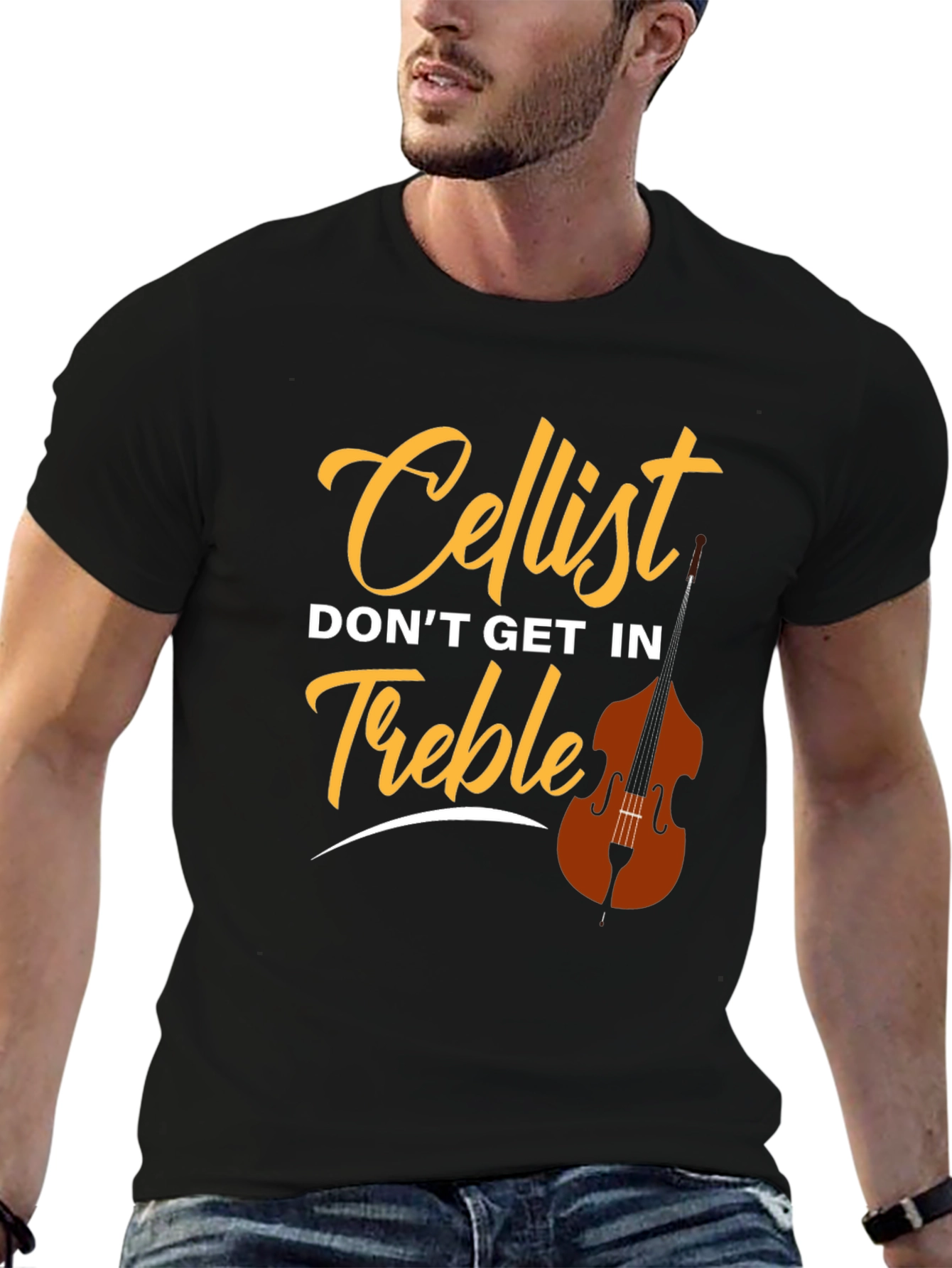 Cellist Treble Music T-Shirt - Unisex