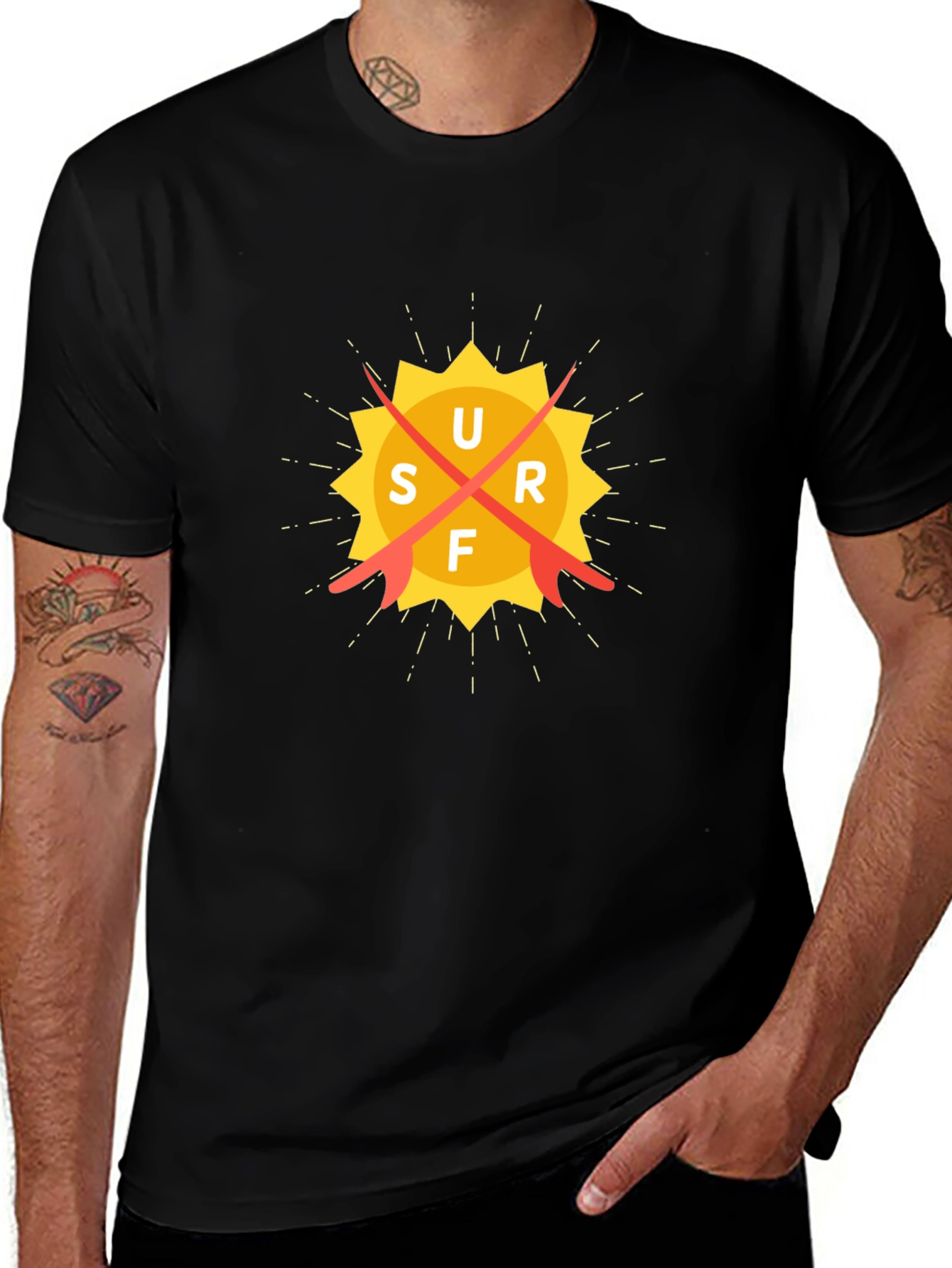 Surf Sun Graphic Tee - Black
