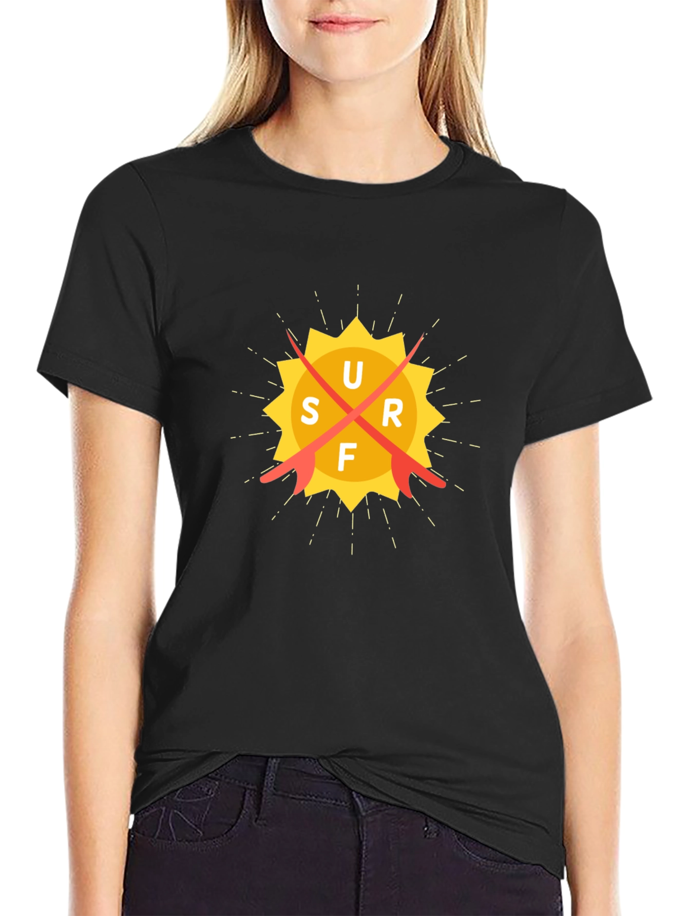 Surf Sun Graphic Tee - Black
