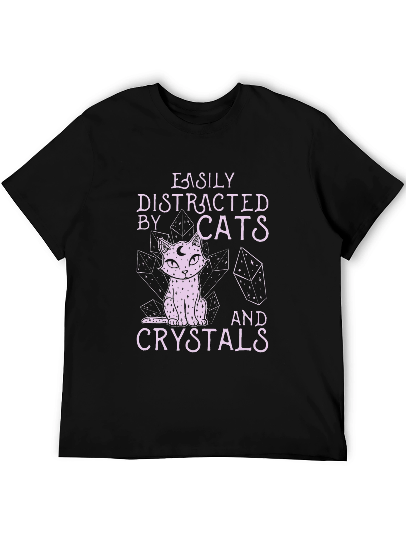 Easily Distracted by Cats and Crystals T-Shirt