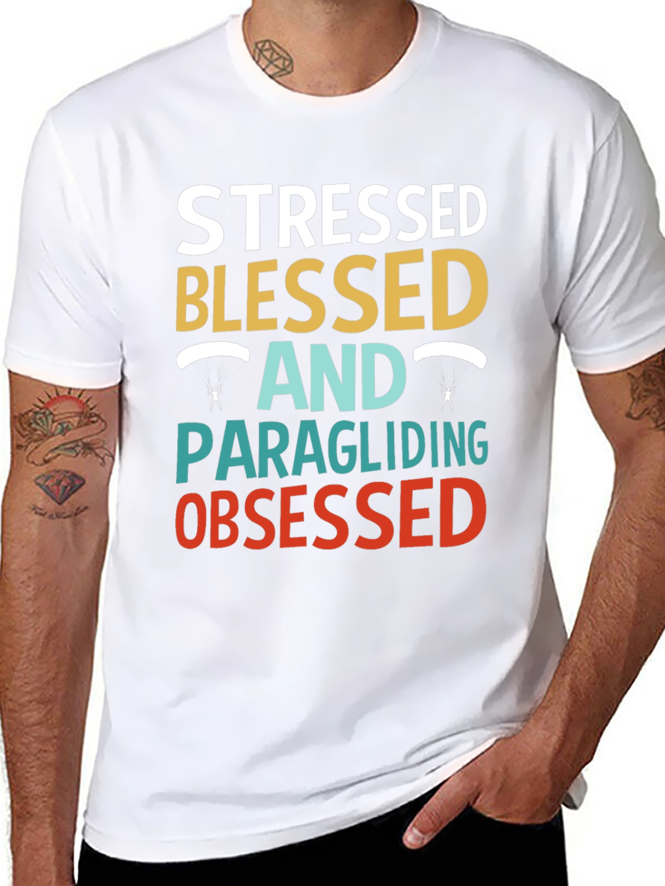 Stressed Blessed & Paragliding Obsessed T-Shirt