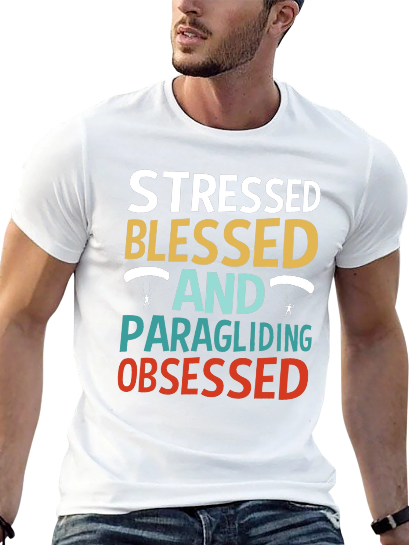 Stressed Blessed & Paragliding Obsessed T-Shirt