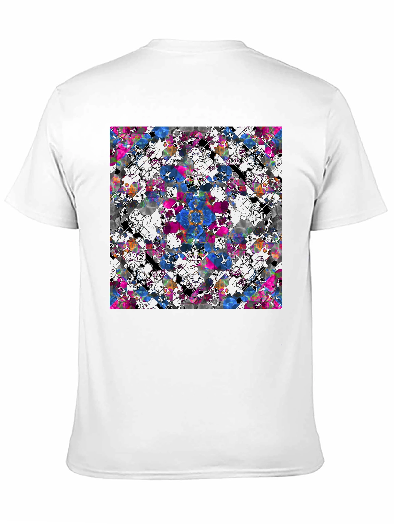 Abstract Floral Print Black T-Shirt
