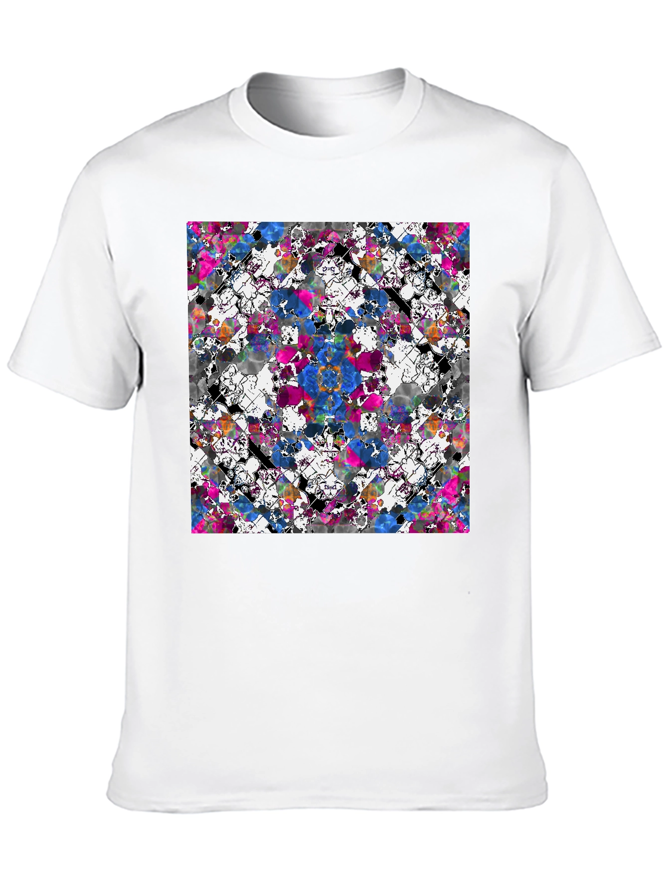 Abstract Floral Print Black T-Shirt